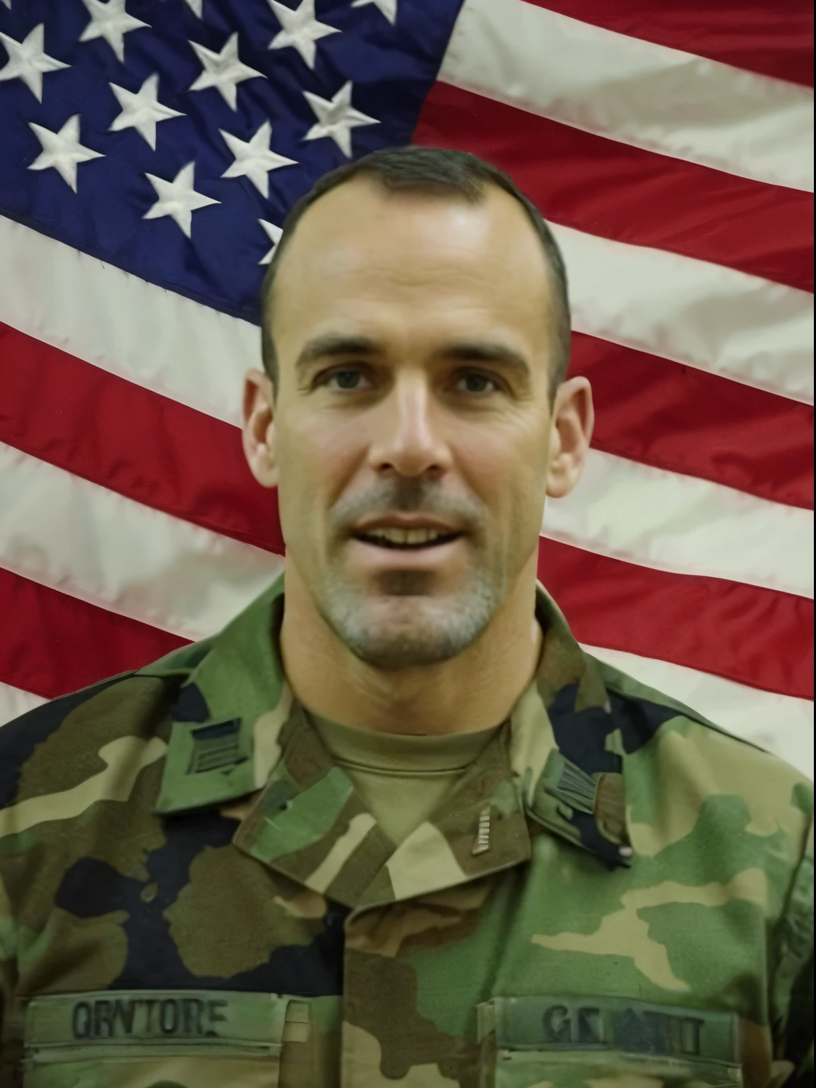 Green Beret, gritter face, better hairline, government portrait