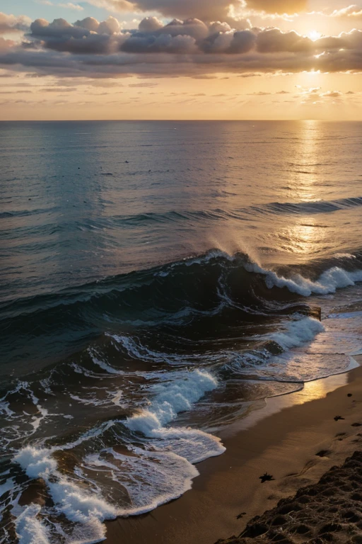 MAR ao por do sol com coqueiros