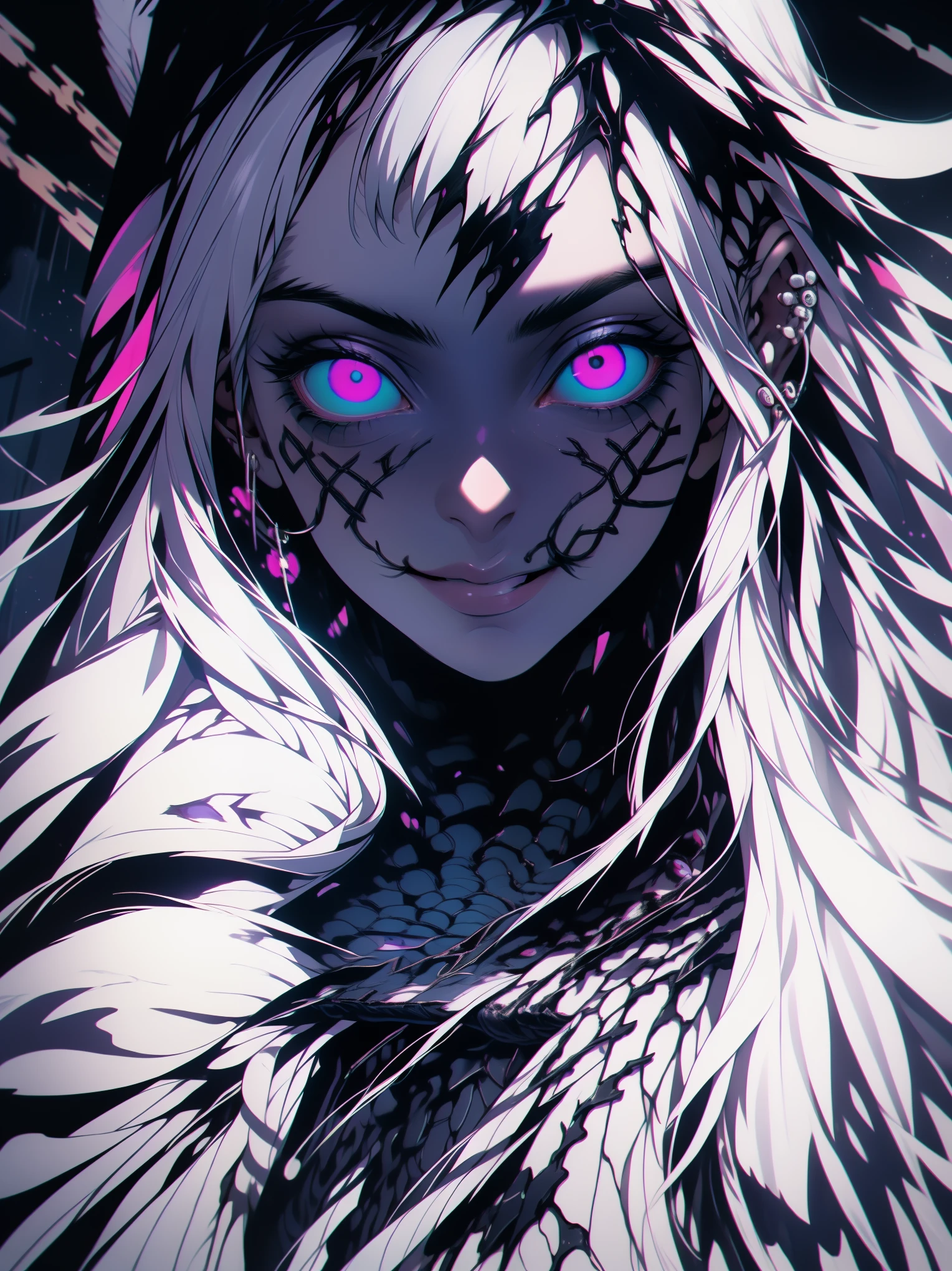 Grey demon princess in a anime