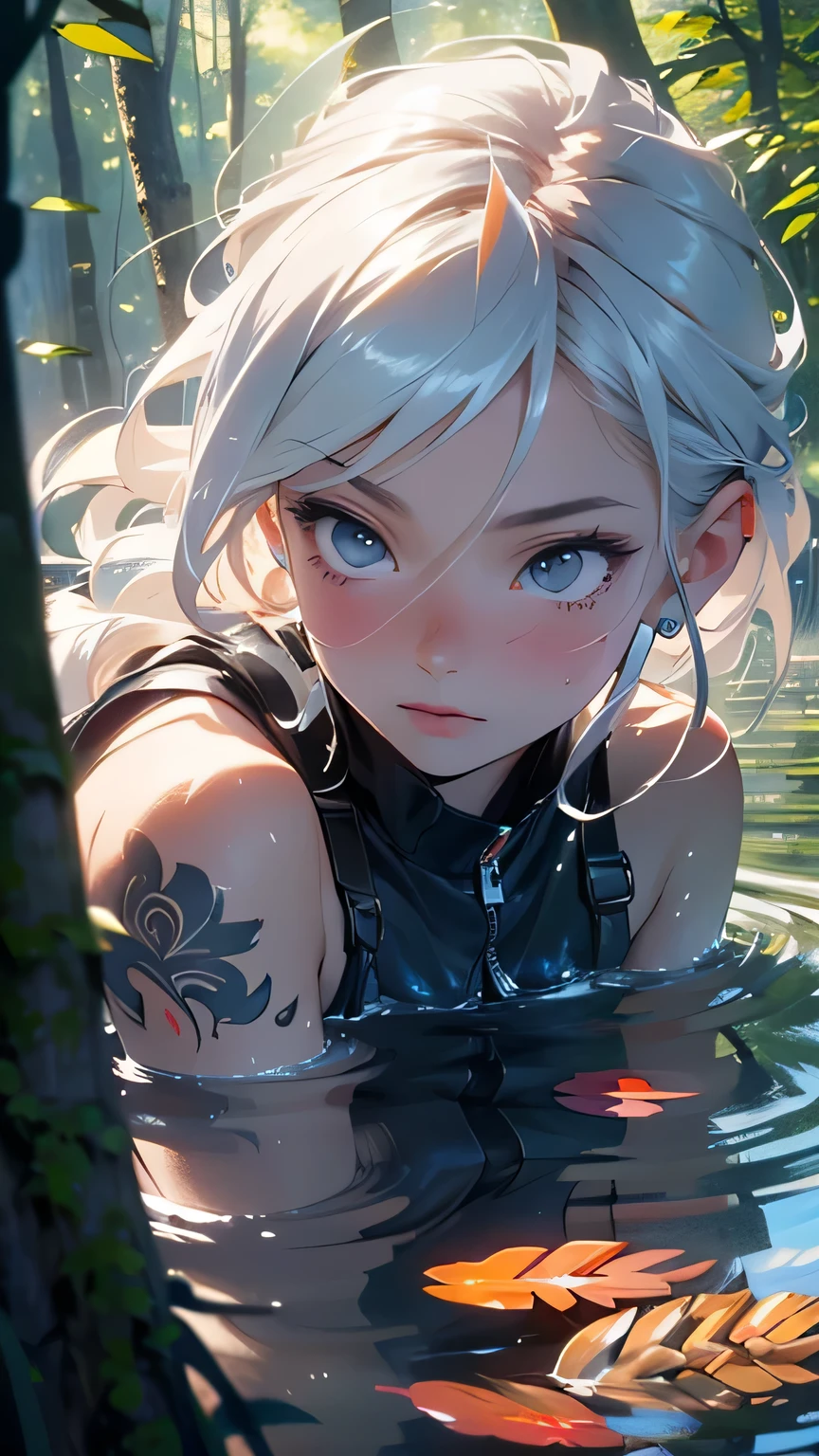 (best quality,4k,8k,highres,masterpiece:1.2),ultra-detailed,(realistic,photorealistic,photo-realistic:1.37),beautiful woman,barley dressed,wispy black tattoos,entire body,expansive forest,drowning in shadow,anime style,forest background,vivid colors,sharp focus,bokeh,lights beaming through the trees
注意:
- prompt does not need to be segmented - use English half-width","Make separators - tags in descending order of importance - art style should also be a sign of high quality - pay special attention to character details,To prevent Stable Diffusion from randomly generating deformed character appearances