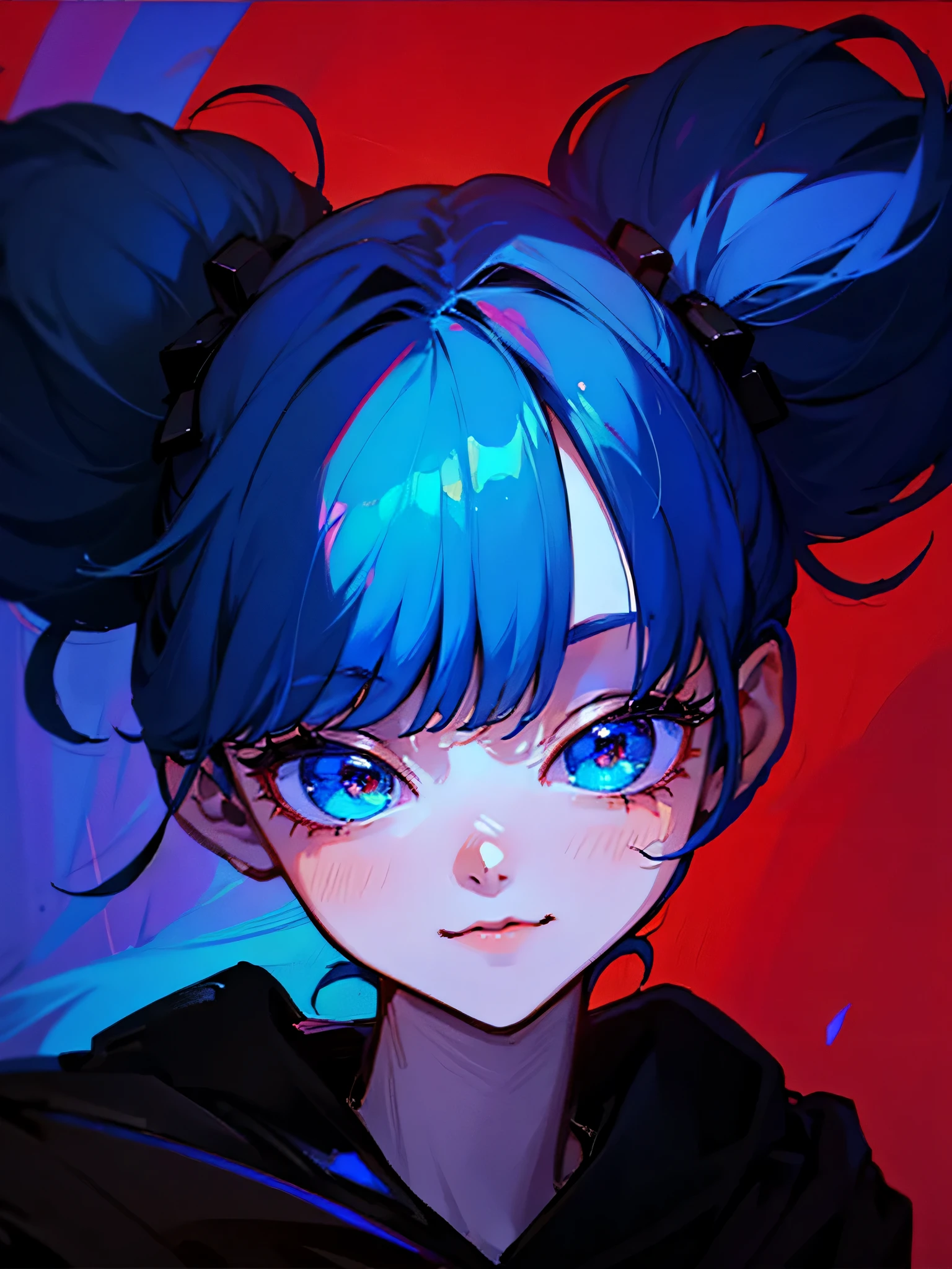 Anime girl with blue hairstyle and red background, Guviz, Guviz-style artwork, a beautiful anime portrait, Stunning anime face portrait, detailed portrait of an anime girl, Beautiful character painting, Portrait of an anime girl, Beautiful anime woman, Beautiful anime girl, portrait anime girl, guweiz masterpiece, Japanese art style, anime woman