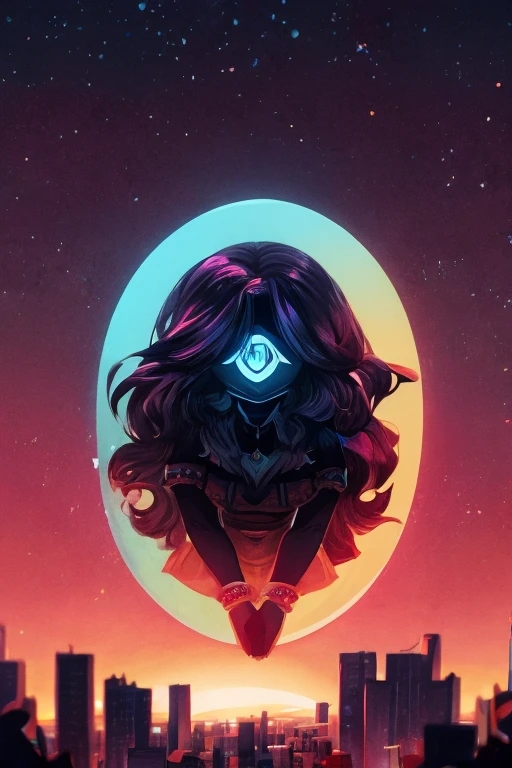 cabelo preto, bobbles de cabelo, estremecer, long eyelashes, solid circle eyes, orelhas de animais falsas, sorriso leve, rubor de orelha, presa, Surrealismo, sombra projetada, anaglyph, estereograma, tachi-e, pov, atmospheric perspective, 8k, super detalhe, preciso, Melhor qualidade