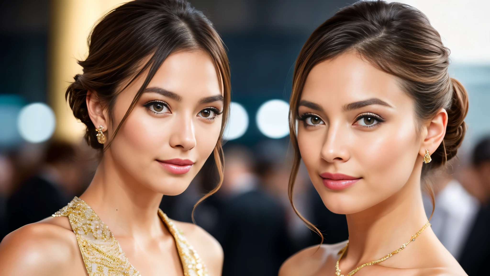Glamour style, masterpiece, top-quality, 8K, art stations, sharp focus, A hyper-realistic, high detailing, RAW Portrait, Cute Little Sittens, (up close shot), (Back round focus is blurred), (depth of fields), straight haired
