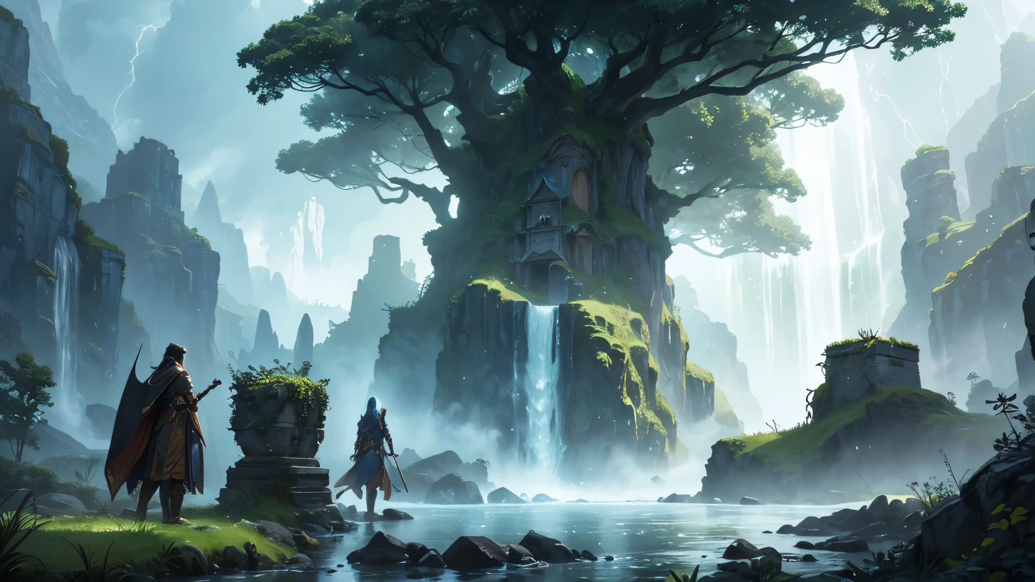best quality,4k,highres,masterpiece:1.2,ultra-detailed,realistic,photorealistic:1.37,green color palette,surreal lighting,nature inspired scenery,lofty mountains,misty forests,winding path,towering castles,graceful elven architecture,detailed character design,epic battle scene,exquisite costumes and armor,dynamic poses,fierce expression and emotions,ring of power,ancient relics,mythical creatures,elven language and symbols,rich textures and details,ethereal atmosphere,magical spells and enchantments,powerful cinematic composition,epic storytelling,heroic and epic fantasy theme,lush vegetation,waterfalls and rivers,stormy skies and lightning,ancient ruins,brave warriors,ominous shadows and darkness,air of mystery and suspense
