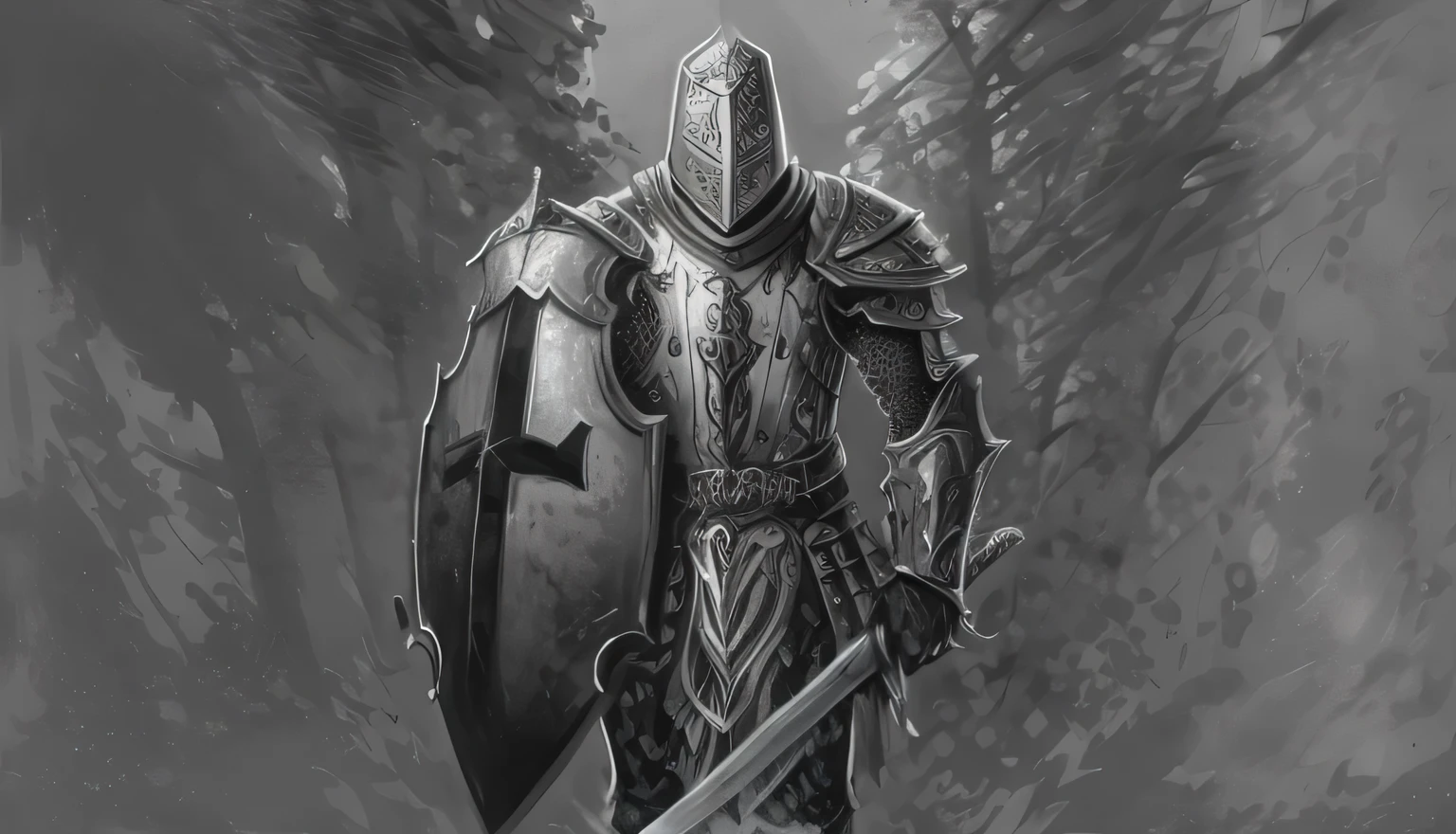 a black and white drawing of a cavaleiro with a sword and shield, santo cruzado medieval cavaleiro, santo cruzado medieval, medieval santo cruzado cavaleiro, santo cruzado, armored cavaleiro, vestido de armadura, armadura sagrada, fully vestido de armadura, santo cruzado medieval, teutonic cavaleiro, Templar, fantasy cavaleiro, cavaleiro, holy cavaleiro, cavaleiro wearing plate armor