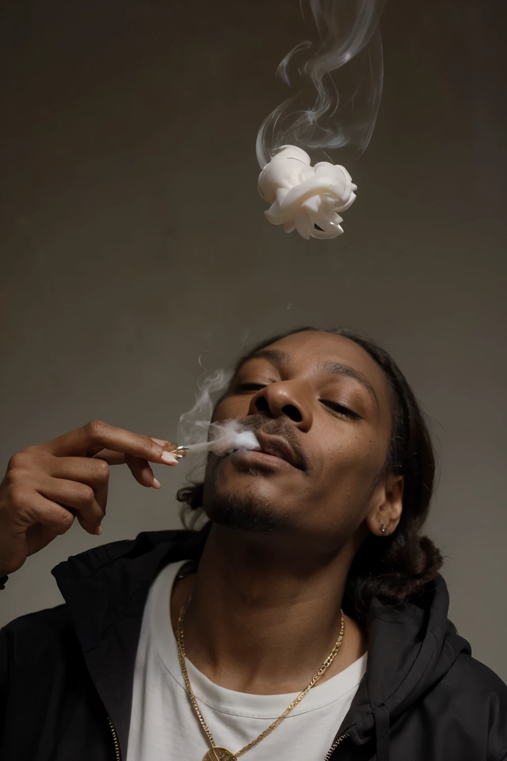 Singer snoop dogg smoking a joint with someone