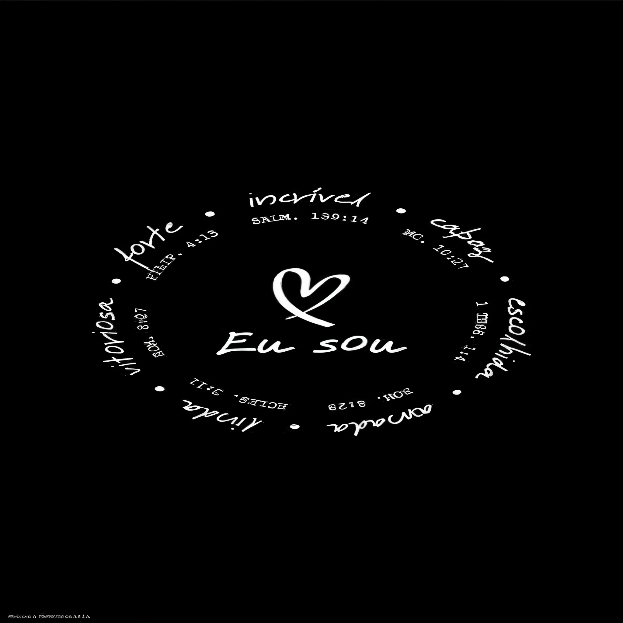 a close-up of a black and white photo of a circle with words, enso, Essence, esse, por Emma Andijewska, edu souza, almas, by João Artur da Silva, emocional, alma, circular logo, dessenho, por Tadeusz Pruszkówski, por Emerson Silva, inspired por Emerson Silva