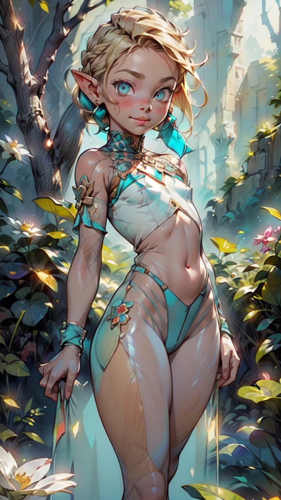 1,(1 sexy girl:1.5),16+year-old:1.5, ager,femboy, Libido boy, Female physiognomy, elf,(elf ears), (blonde archer),
littlittle boy,boynly,,1boy,male gender))),
((blonde hair:1.5,short detailed hair,short blonde hair with a braid,braid adorned with white flowers)),(((turquoise_eyes:1.3))), intricate eyes, beautiful detailed eyes, symmetrical eyes, big eyes:1.5,'s chest,((kid body, a little chubby, good anatomy, accurate body proportions, detailed shota body for young boy:1.3,))),
Happy,((nsfw)),smile
((silk)),(tiny clothes, show skin), glowing jewelry,(bandages on his hand, moon earrings),((silk panties)),(tiny bulge on panties),(ornamental bandages on his chest and arms),(((transparent clothes:1.5))),
(Sexy pose:1.0),embarrassed,(centered,scale to fit dimensions,Rule of thirds),
(( huge crystal transparent montain, sun, crystal forest, transparent crystal flowers, kundalini, ancient source energy, universe, galaxy,)),scenery:1.25,((intricate scenery)), thick thighs, wide hips,cheeky panties,(bare legs), (bare shoulders),
(Glossy sexy ornaments),high res,sharp focus,(ultra-detailed,extremely detailed),(photorealistic artwork:1.37),(extremely detailed CG unity 8k wallpaper),(((vibrant colors, vibrant theme))),(intricate),(masterpiece),(best quality), artistic photography,(photography taken by slur),(intricate background), perfect rendered face, perfect face details, realistic face,photo-realistic,analog style,((intricate detail)),(((realism))),
(nsfw:0.55), ((flat chested, flat stomach, baby face)), (((vibrant colors))),((3d)), (intense colors)