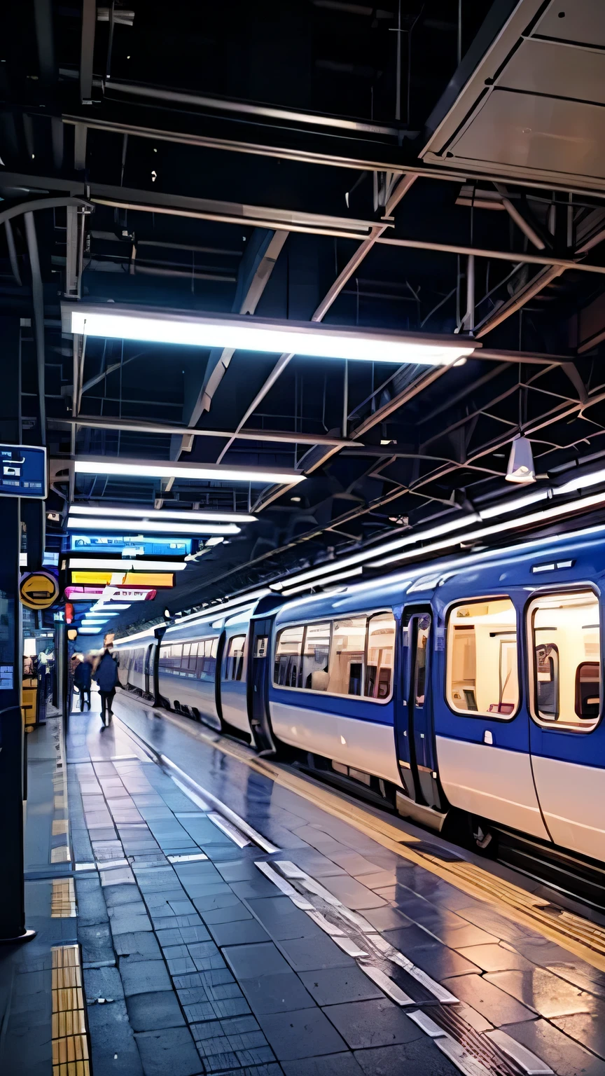 Europe、, station platform, The train is coming、morning