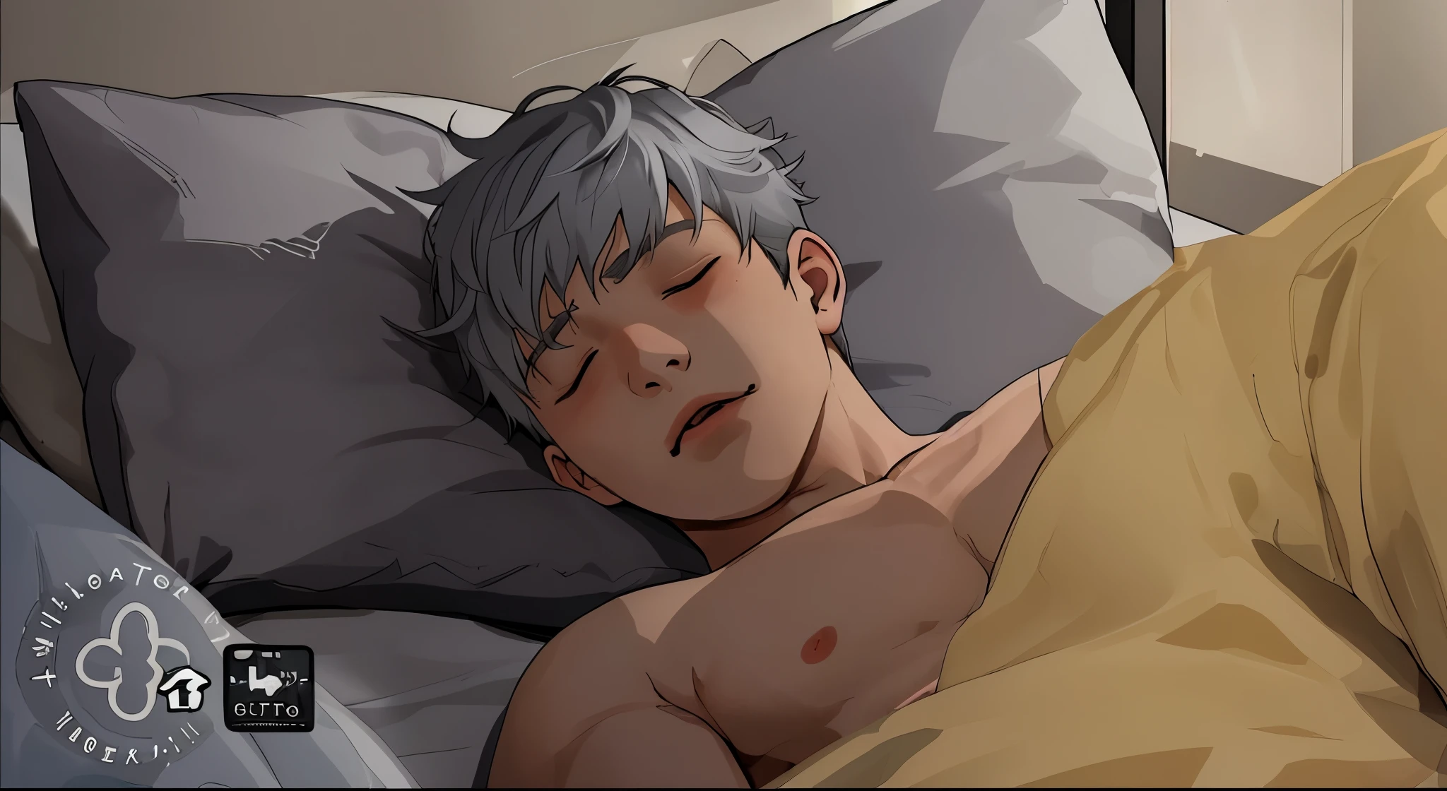 cute 16 year old boy sleeping gray hair