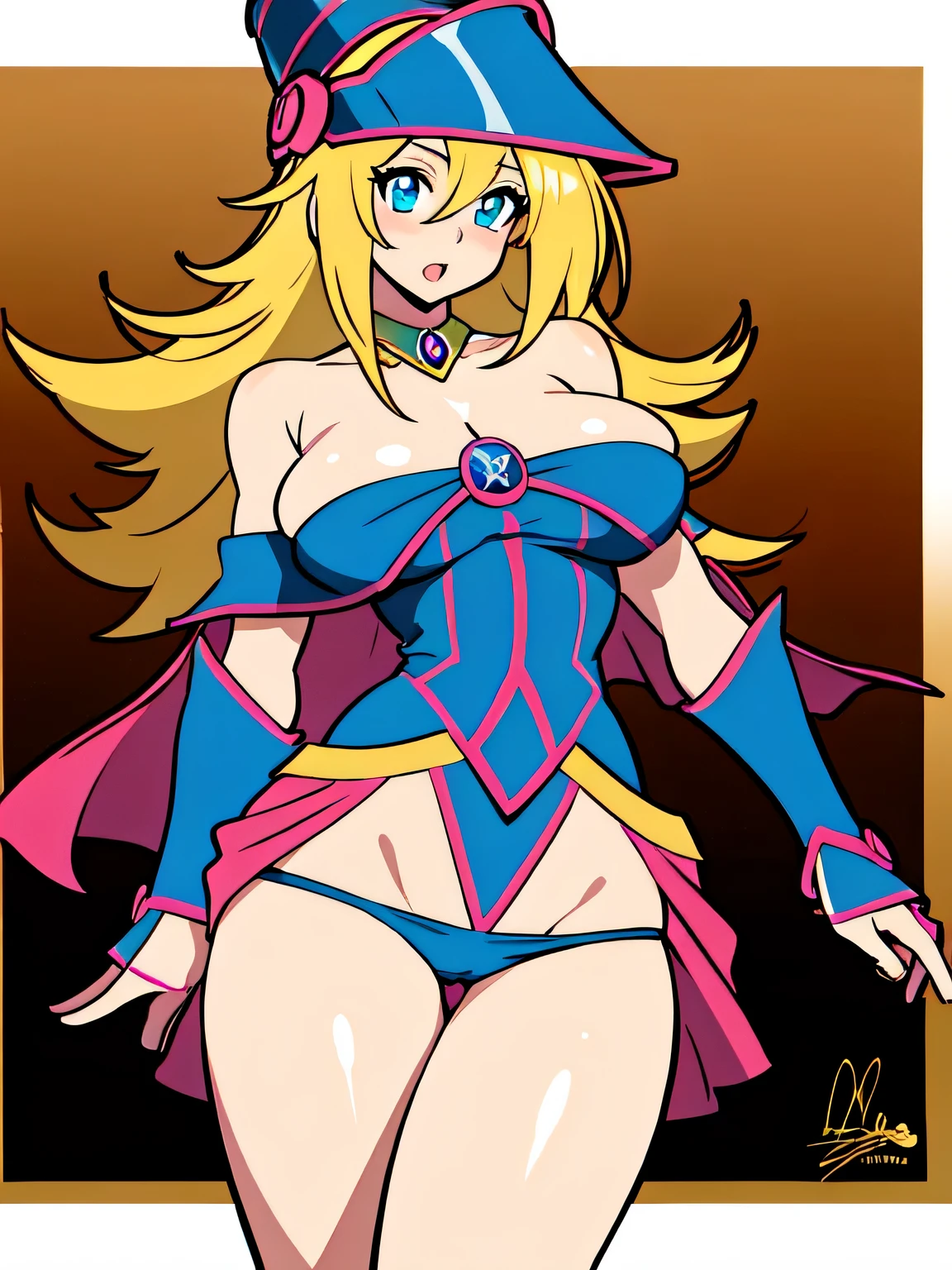 dark magician girl, solo, best quality, highres, super detail, anatomically correct, high details, (panties)