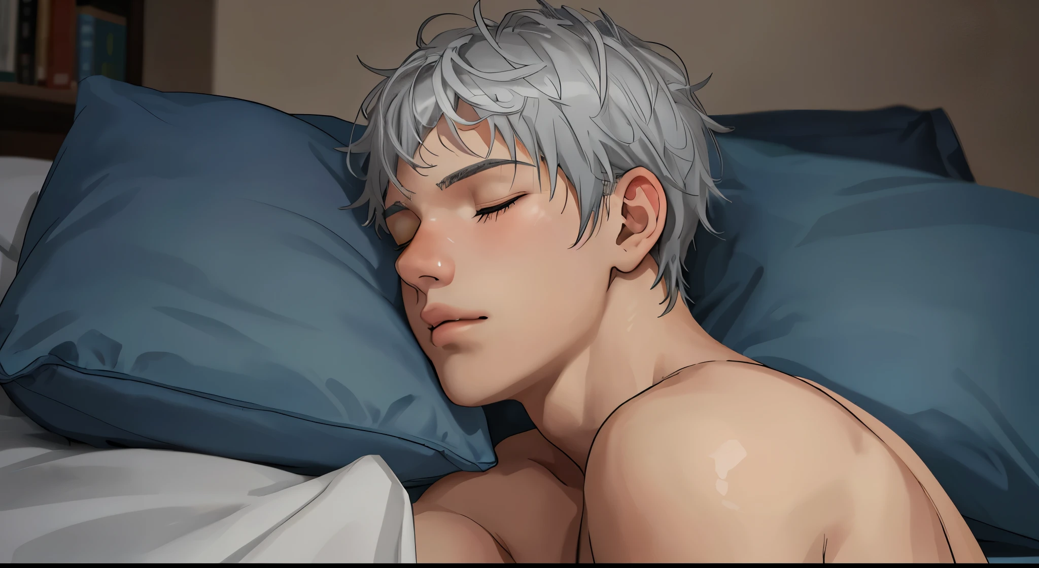 cute 16 year old boy sleeping gray hair