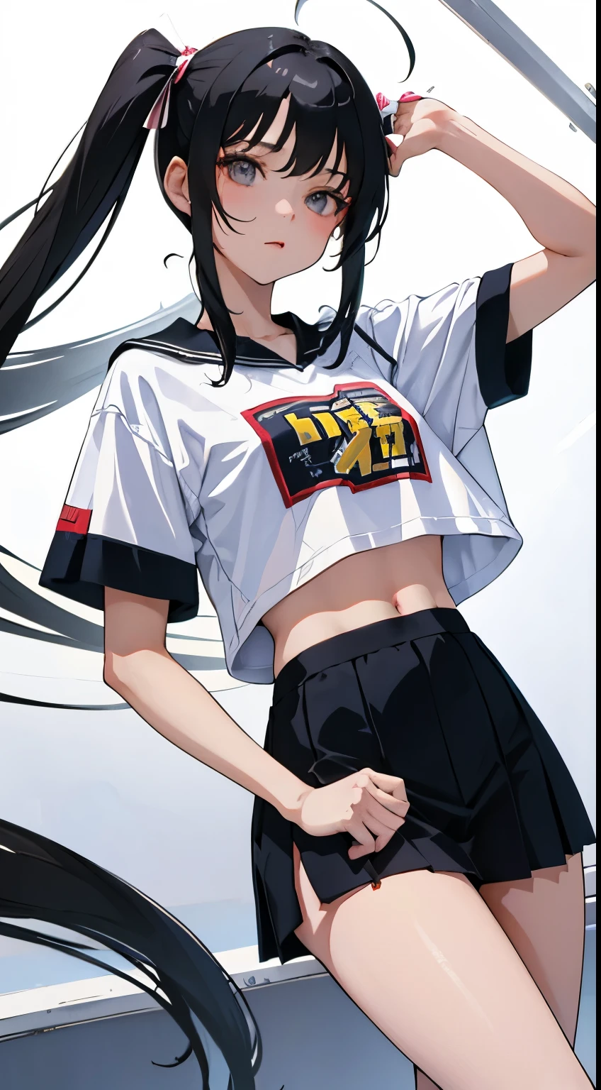 1 girl、smile、pretty girl、shirt、skirt、(small breasts)、Portrait from the crotch up、cute underwear、