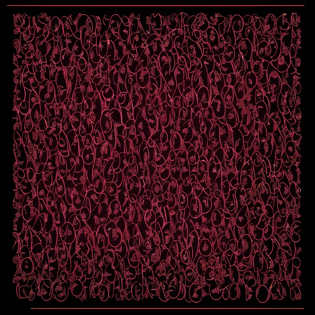 A work of the best visual quality, 16k definition, ultra detailed, create a totally new alphabet as if the ribbons of the universe formed letters, words a unique language