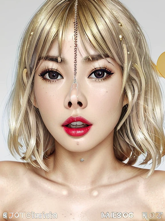 Fashion trendy beautiful and attractive woman, ,(Highest quality realistic textured skins:1.4), fine eyes, detailed face,, nose and mouth,face focus, Super close up of face gentle and charming Chinese beautiful woman, delicate and sexy clavicle, attractive oval face, single eyelid, red lips, big nose, bare shoulders, focus on face, close up of face, ultra high resolution, Super detailed, full body photo, Ultra thin and transparent,  fresh and good,cinematic lighting,rim light,((Completely naked)),(((nsfw))),(((Eyelids close))),(((eyes close))),((silver hair color)),((((thin eyebrows)))),(((Eyebrow color is blonde))),((((thick lips)))),(((全身Completely naked)))(((lips red lipstick)))