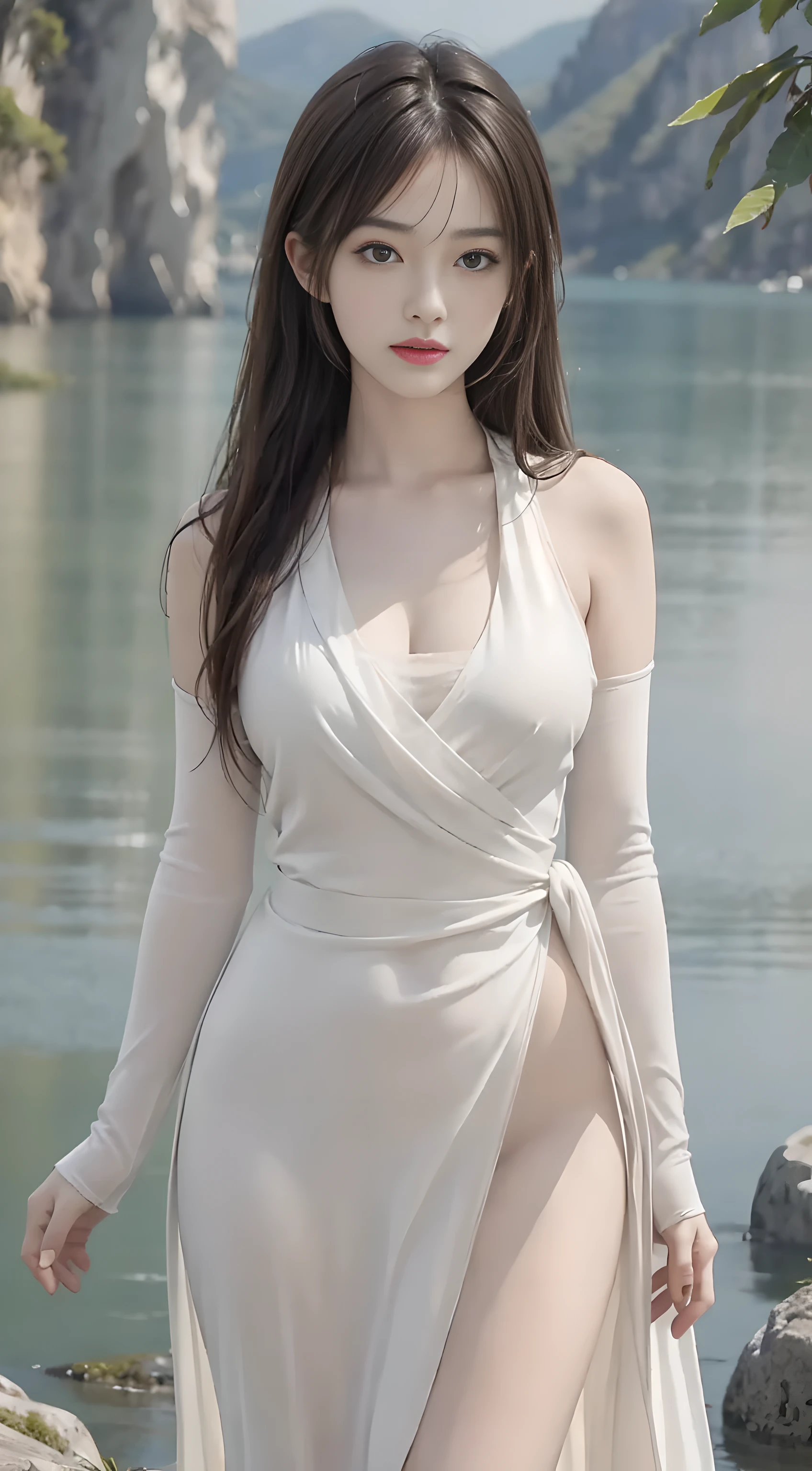 top-quality、masterpiece、超A high resolution、(Realistic:1.4)、Raw photo、1 18-year-old girl、, sexyly shirt, sexyly dress, lighting like a movie
