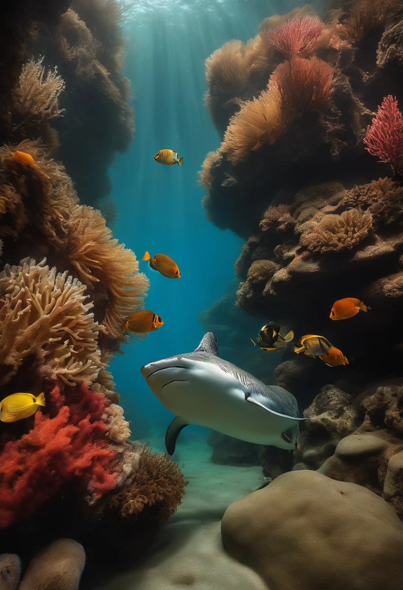 Animales del oceano usando botas