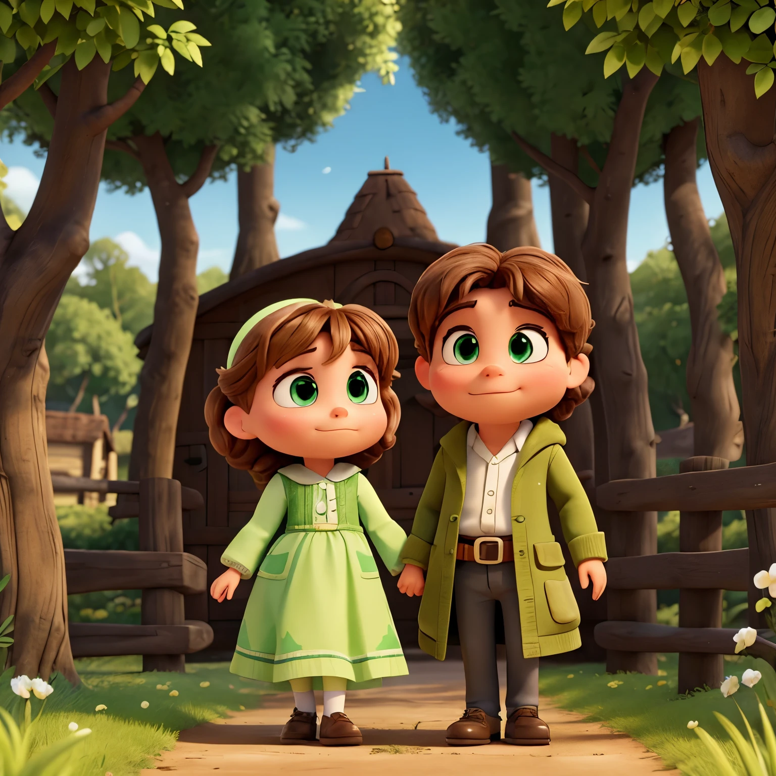 Dans un style de dessin d’animation Disney pixar, create a movie poster titled “Zezette Land”. La fille doit être brune avec des yeux marrons et vert, des cheveux long, un piercing sur le côté de la narine en anneau. La chatte doit avoir le poil long être noire et blanche avec de longues moustaches et des yeux verts émeraudes mélangés à du jaune. They hug on the movie poster.