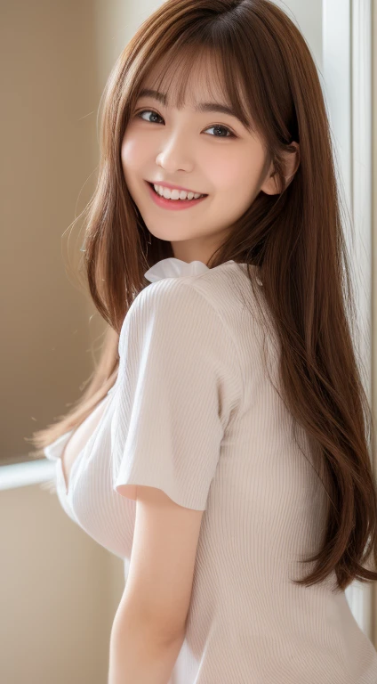 maid&#39;s uniform　((highest quality、8K、masterpiece:1.3))、1 girl、The beauty of slim abs:1.3、(brown hairのショートカット、big breasts:1.2)、super fine face、delicate eyes、double eyelid、laughter、Home、Raw photo、20 year old woman、sexy shot、Gold is better than beauty、spread legs　Idol　Nogizaka46　AKB48　brown hair　long hair
