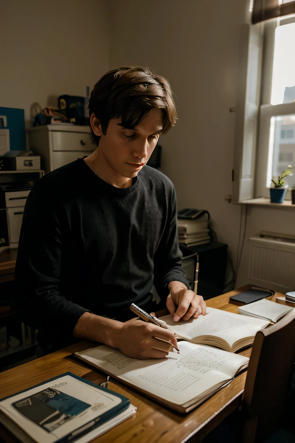 I want the character of a twenty-eight-year-old man who sits in his room every day to write again