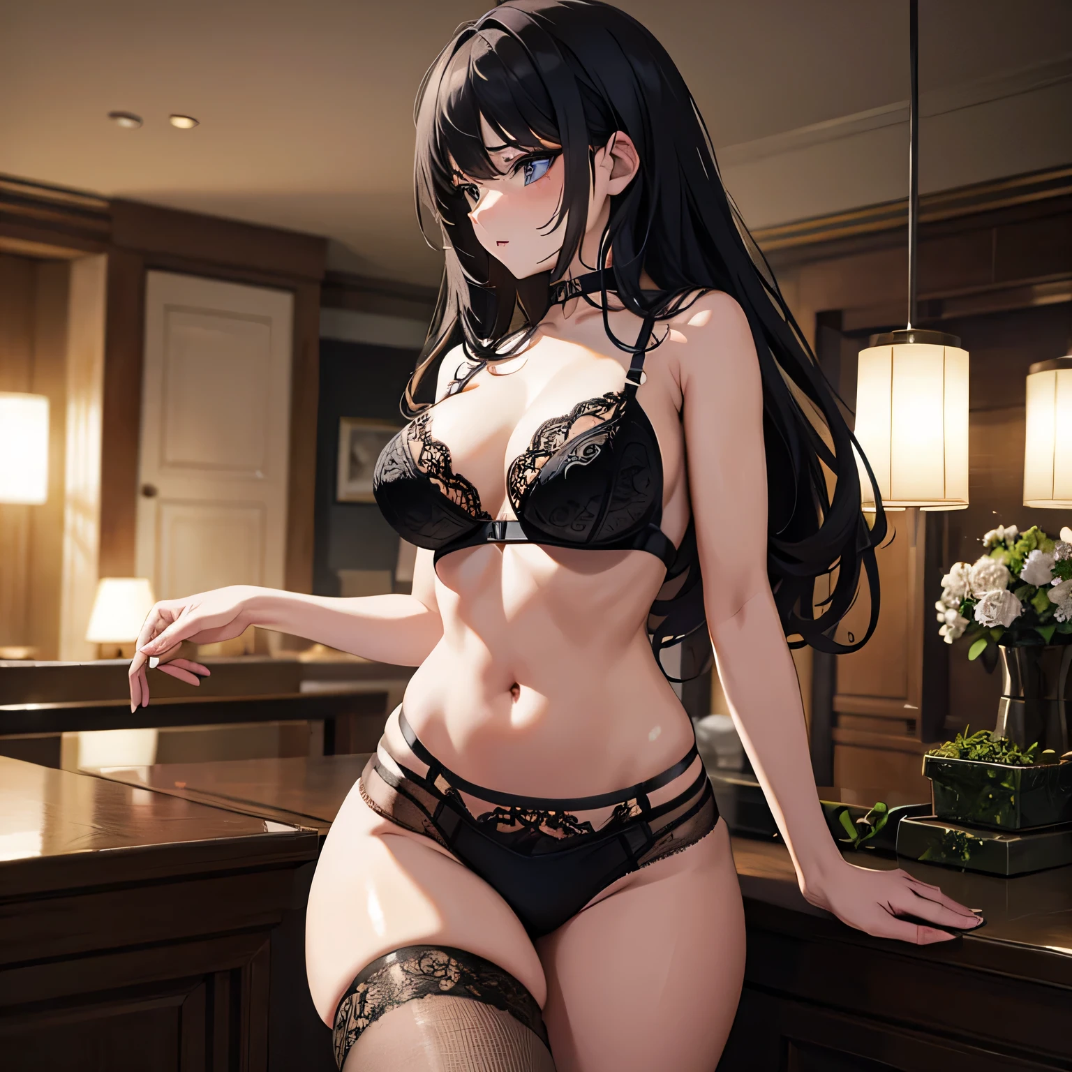 1 mujer, hermosa, , lace lingerie
