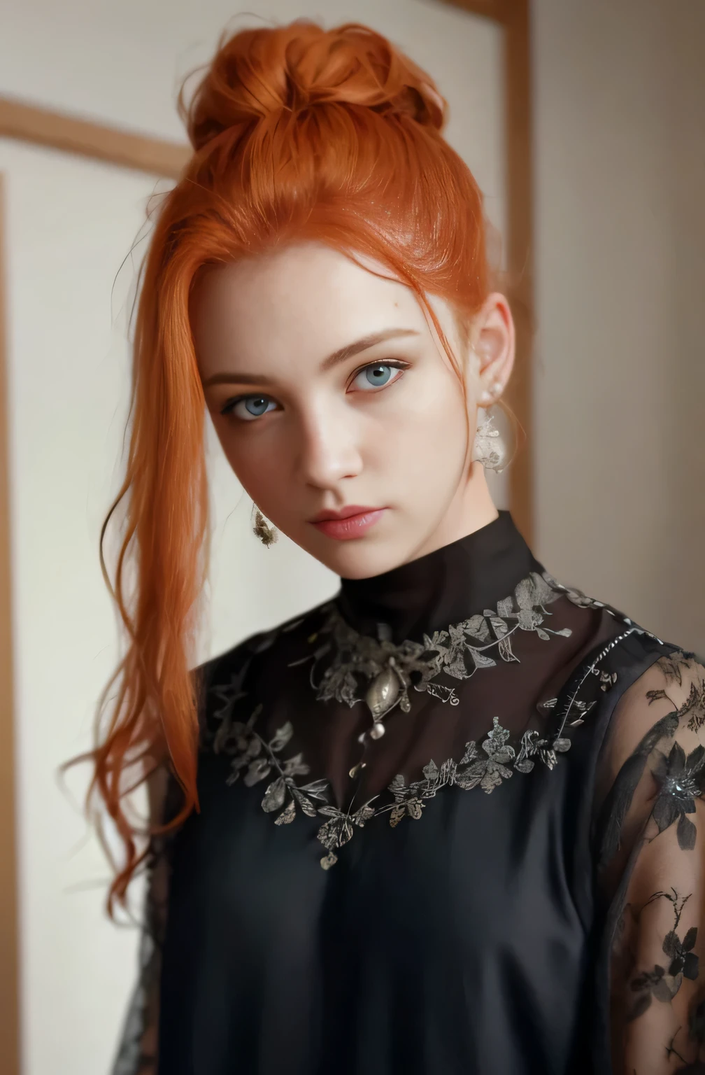 Arafed mulher com cabelo vermelho e olhos azuis em um vestido preto, Linda mulher ruiva, Pecas elegantes, Cabelo ruivo com sardas, mulher ruiva, garota ruiva, uma jovem ruiva, cabelos ruivos e sardas, Ruiva jovem, with pale skin, young handsome and pale rome, Red head, com cabelos ruivos e olhos verdes, pale and freckled skin