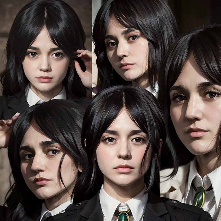 meninas fofas，pacote de emojis，（9 emojis，Folha de emojis，Alinhar arranjo)，9 poses and expressions（Luto，espanto，Divirta-se，arousal，grandes risos，doubt，irritado，Touch your head，Vender moe, esperar），anthropomorphic style，black strokes，9 different emotions，9 poses and expressions，8k