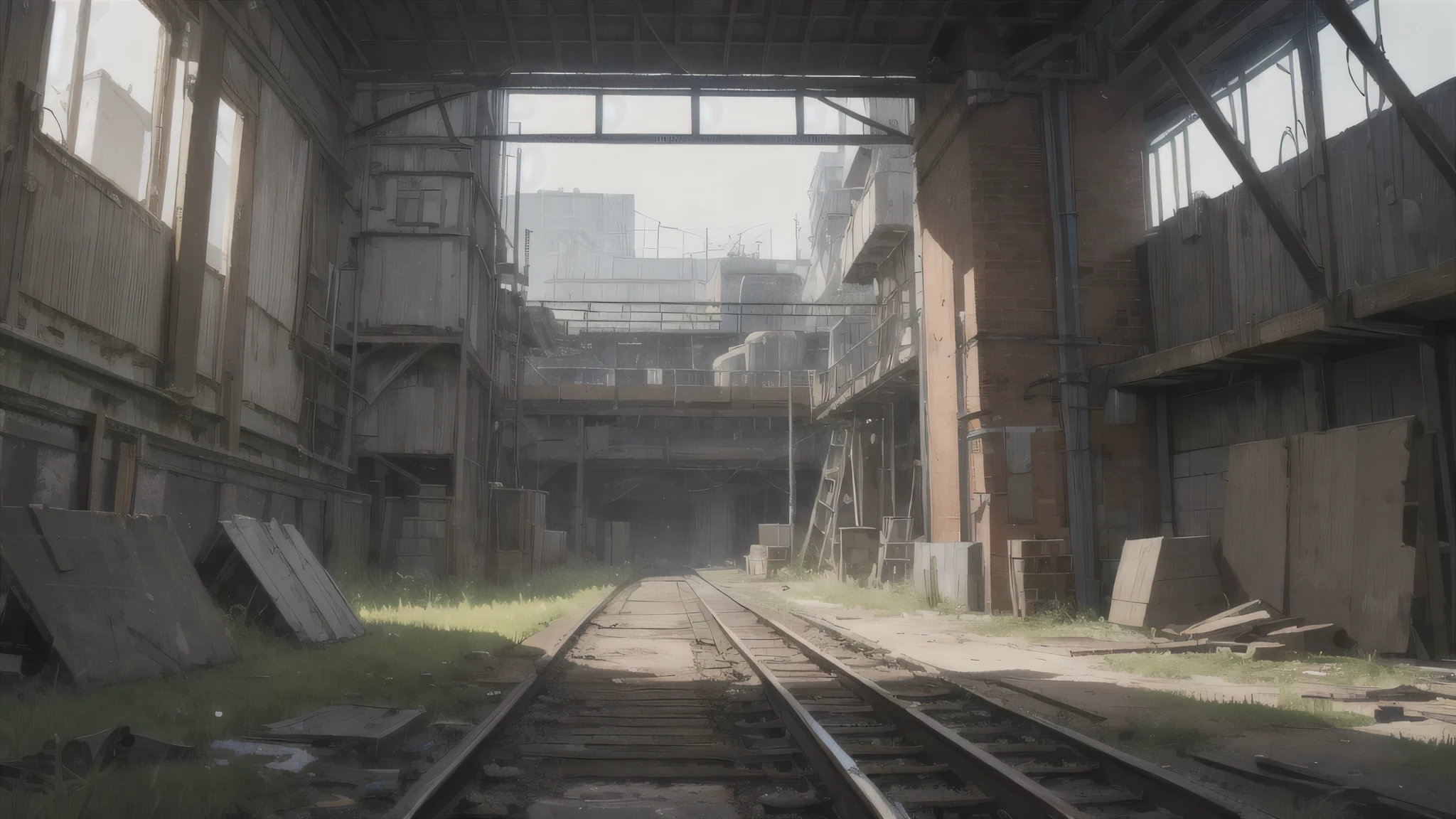 midjourney, ((best quality)), ((masterpiece)), (detailed) dark abandoned factory