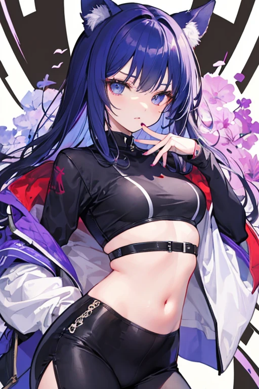 "Using advanced artificial intelligence technology, imagine a picture of Hinata Hyuga, a female character from the Naruto series. Hinata has long, silky dark blue hair., that falls softly on her shoulders and on her huge tits, Her pearly white eyes, characteristics of his Hyuga clan, They are deep and expressive, reflecting a mix of sweetness and determination. She is dressed in her iconic ninja outfit, composed of a tight-fitting purple jacket with the symbol of his clan on the back, along with dark pants and white wrist guards. His posture is serene and dignified, showing a mix of grace and inner strength. The background could be a calm and serene landscape, like a field of cherry blossoms in spring, which complements your reserved nature and your connection with nature."