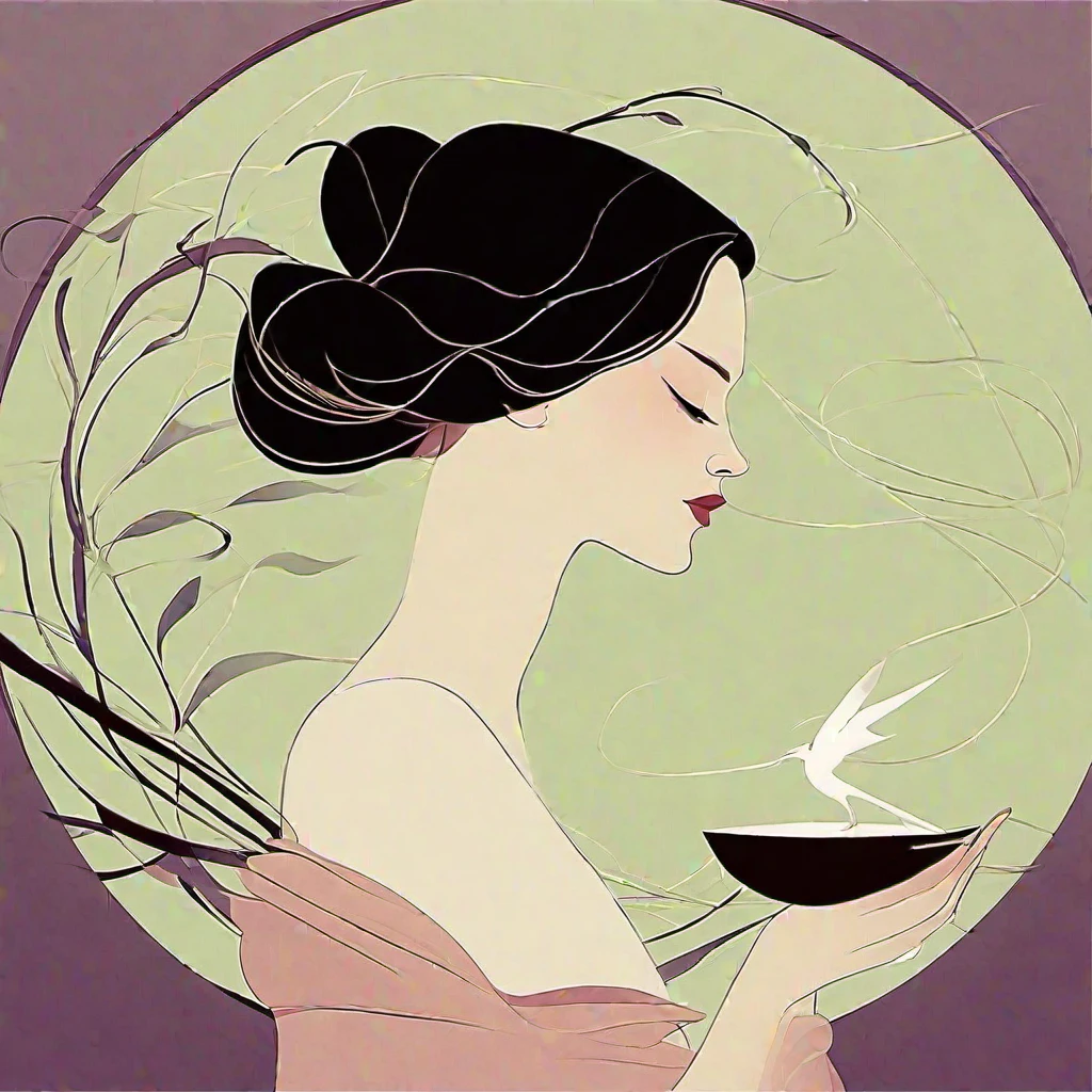 (masterpiece, best quality:1.2), 1girl, solo，minimalist art nouveau style，Illustration style，