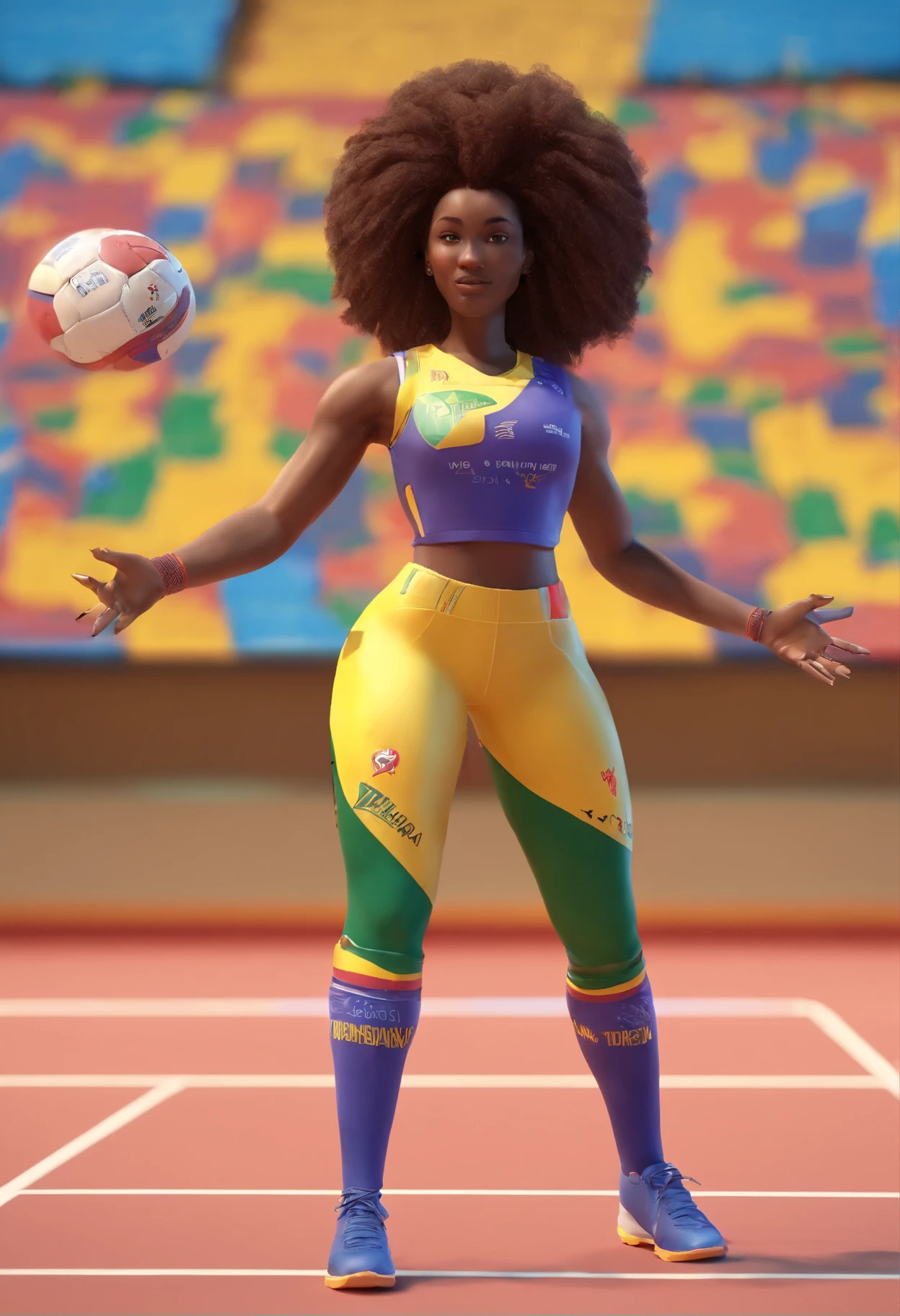 Femme Camerounaise jouant au handball