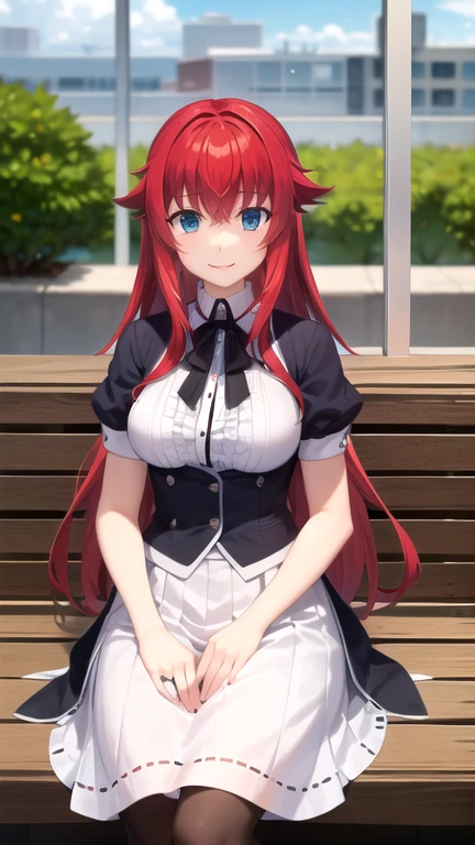 Mejor calidad, obra maestra, detallado,
riasgremory,
1 chica, boca cerrada, sonrisa, rubor,
cabello rojo, pelo largo, blue eyes, ahogo,
, camisa de rayas, cinta para el cuello, lazo negro, black corset, falda morada, pechos enormes,
de pie, mirando al espectador,
adentro, castillo