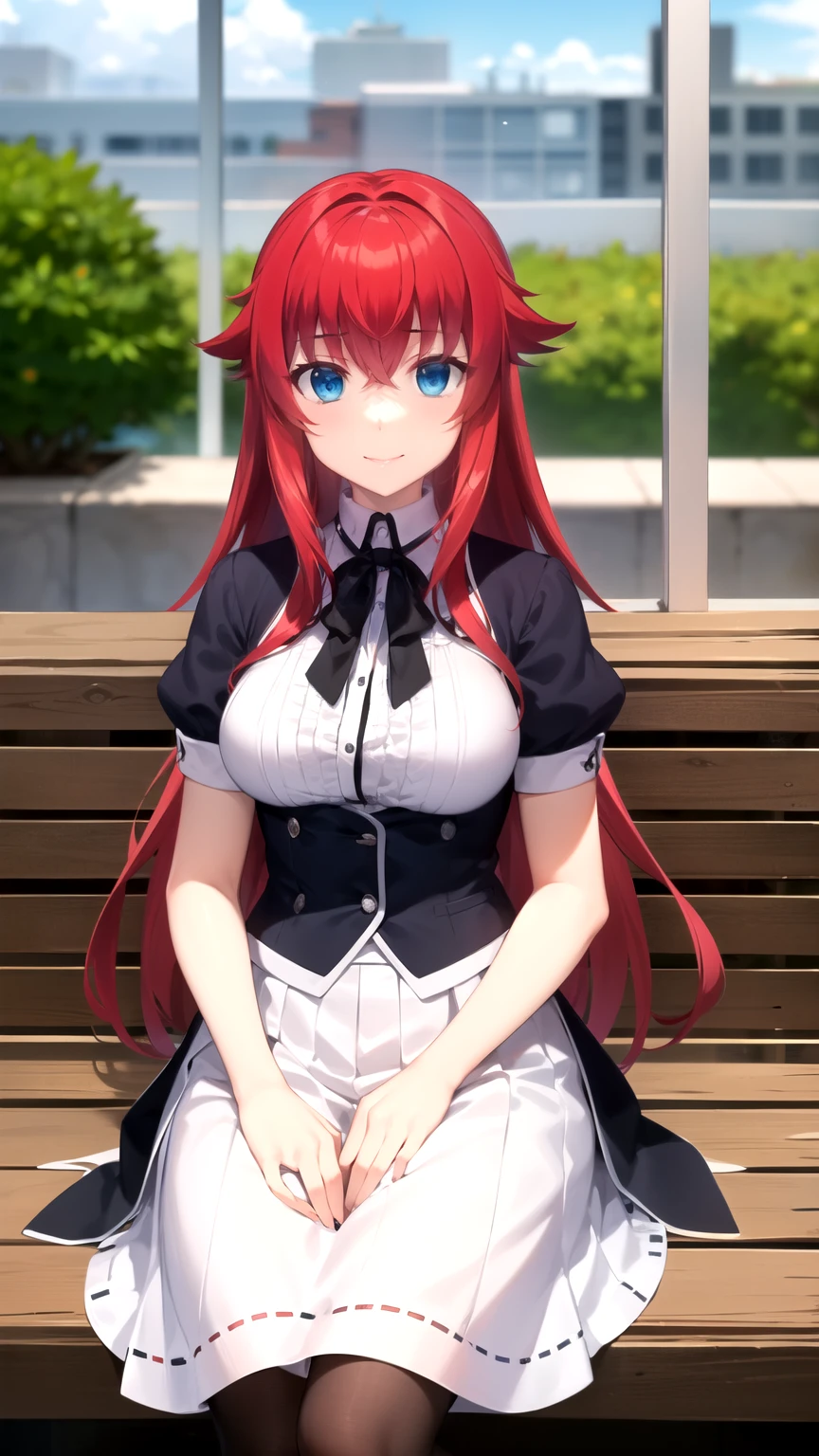 Mejor calidad, obra maestra, detallado,
riasgremory,
1 chica, boca cerrada, sonrisa, rubor,
cabello rojo, pelo largo, blue eyes, ahogo,
, camisa de rayas, cinta para el cuello, lazo negro, black corset, falda morada, pechos enormes,
de pie, mirando al espectador,
adentro, castillo