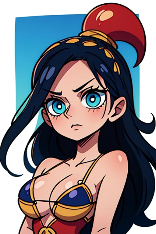 Nico Robin de una pieza ,lenceria sexi, hermosos ojos detallados,hermosos labios detallados,ojos y rostro extremadamente detallados,long eyelashes,textura de piel detallada, PELO NEGRO,pose provocativa,confident expression,Exotic background,alta moda,glamorous lighting,vivid colors,physically based rendering,Figura de reloj de arena,encanto seductor,tela lujosa,accesorios elegantes,erotic atmosphere,mirada coqueta,Fuerte e independiente,feroz y seductor,retrato,sexy and elegant,joyas de diamantes,Tacones altos,Ojos Humeantes,cuerpo perfectamente formado,piel suave y tersa,Sensualidad y encanto,belleza radiante,Poderosa emperatriz,Elegante y sofisticado,pedestal,estilo supermodelo,fantasy world,tentadora,Mujer seductora,belleza encantada,personalidad dominante,sensual atmosphere, Belleza seductora, confiado y empoderado