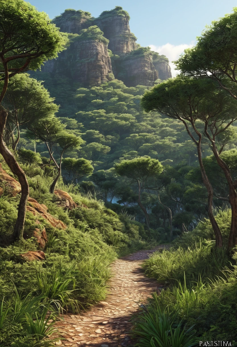 Hiper realista, paisagem primitiva