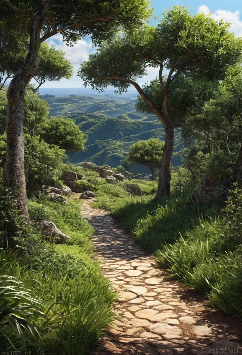 Hiper realista, paisagem primitiva