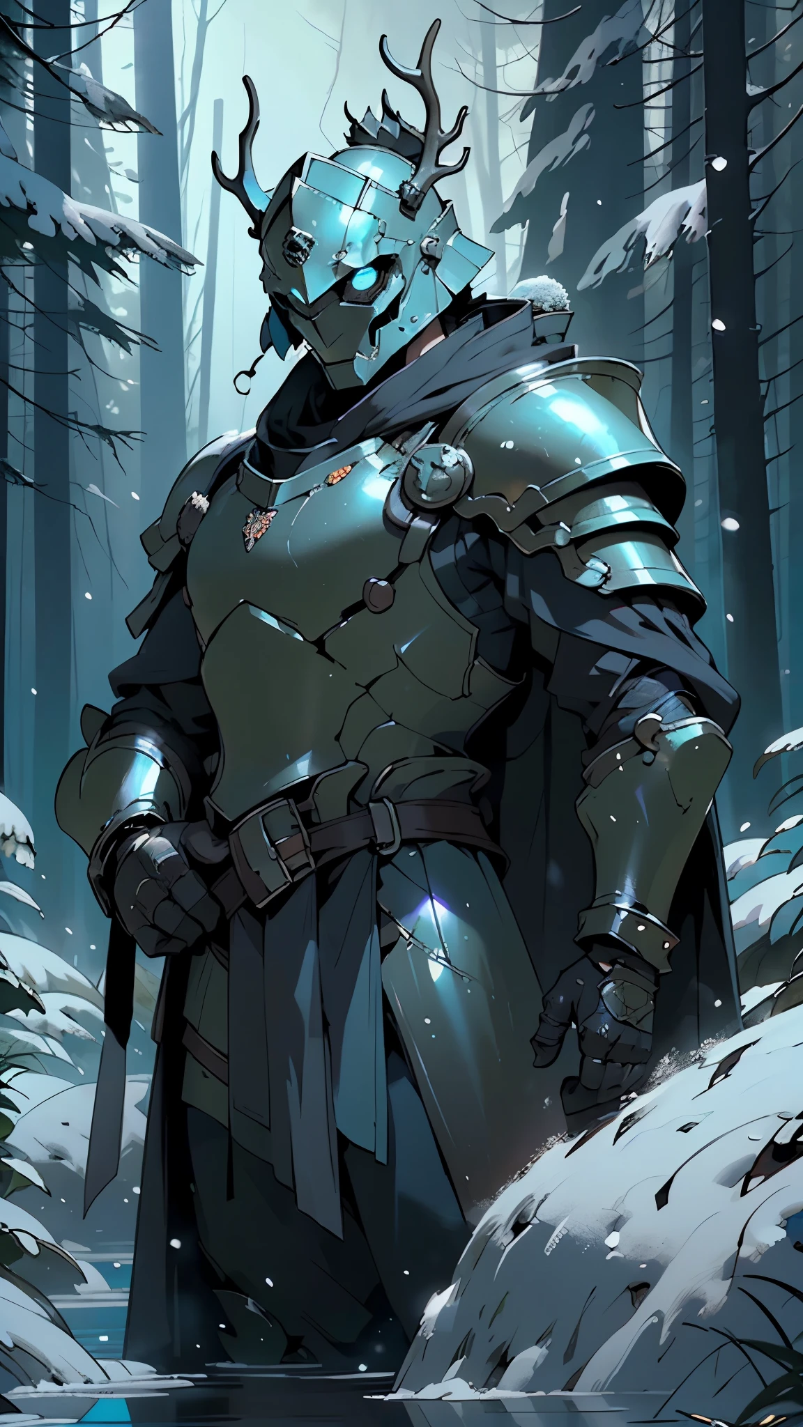 ghost,male ghost,ghost knight, Burnt armor, blue fire-color reflected armor, demonic dragon inspired armor, corrupted armor, gothic armor, black and blue colored armor, black gears,
blue-armored male warrior,Elaborate heavy armor,Blue Ghost knight,wearing blue magical armor,ghost fire surrounding,magical spells,burning red flames in his hands,proficient spells,magic formation pattern,glowing blue eyes,armor,malefocus,Shoulder helmet,halter,helmet,with light glowing,chest plate,mitts,fully armored,cloaks,dark blue armor,epic glow,
(dynamic pose:1.0),,(centered,scale to fit dimensions,Rule of thirds),
((snowy pine forest at night, dark forest, swamp, murky water, foggy, creepy aura, eerie atmosphere)),with dark stormy clouds,winter,scenery:1.25,intricate scenery,((snow forest background)),
(Glossy armor ornaments),highres,sharp focus,(ultra detailed,extremely detailed),(photorealistic artwork:1.37),(extremely detailed CG unity 8k wallpaper),(((vibrant colors,vibrant theme))),(intricate),(masterpiece),(best quality),artistic photography,(photography taken by sldr),(intricate background),photo realistic,((intricate detail)),(((realism))),