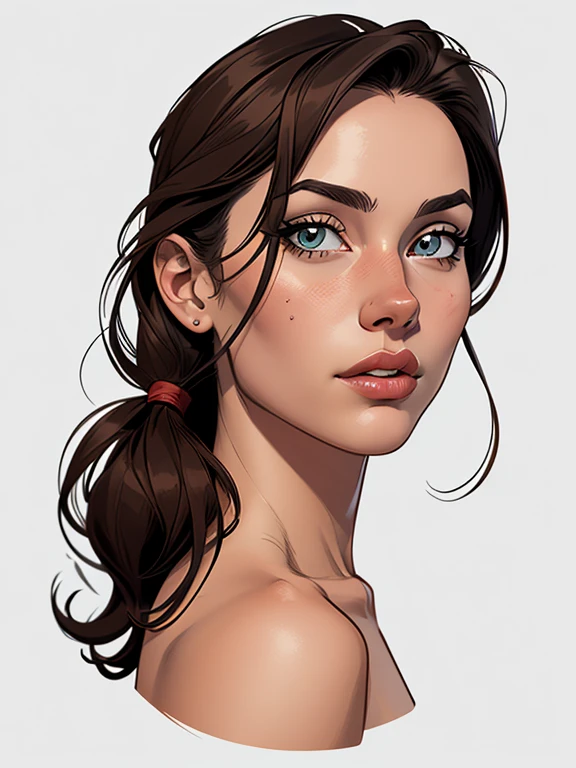 estilo de desenho animado:1.2), Dominika Paleta mulher Imagem de desenho animado de uma mulher , roupas sensuais , garota super fofa, authoritarian would be facial expressioncartoon style illustration, estilo de arte dos desenhos animados, estilo de arte dos desenhos animados, digital illustration style, design de personagens altamente detalhado, arte digital detalhada fofa, City fan art, design de personagem retrato, beautiful digital illustration, retrato de alta qualidade, arte em quadrinhos, retrato do design do personagem, white background Buso without clothes and medium breasts, beautiful and symmetrical body curves