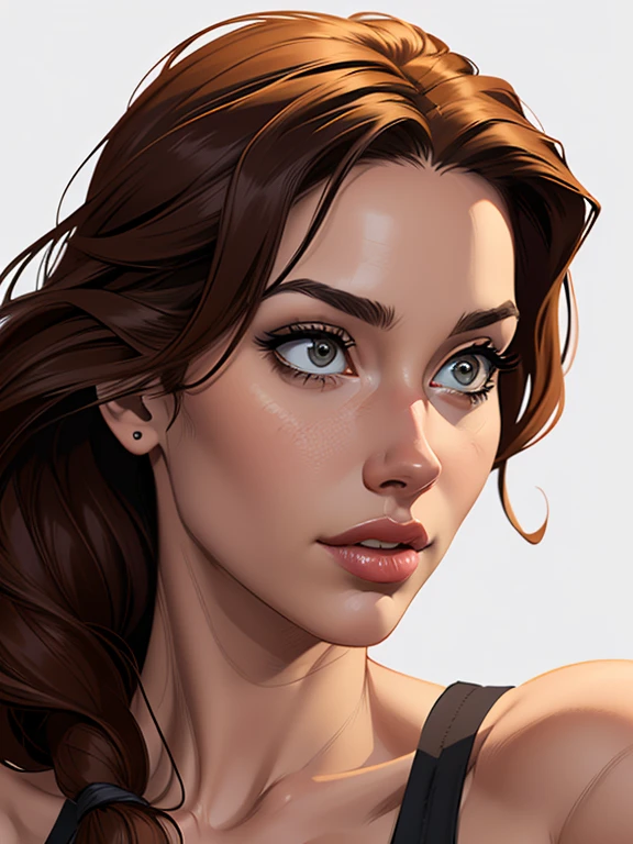 Personagem Lara croft 2024 omagem de desenho animado de uma mulher .cartoon style illustration, estilo de arte dos desenhos animados, estilo de arte dos desenhos animados, digital illustration style, design de personagens altamente detalhado, arte digital detalhada fofa, City fan art, Design de personagens de retrato, beautiful digital illustration, retrato de alta qualidade, Arte em quadrinhos, mulher jovem.  expression of sexual desire white background