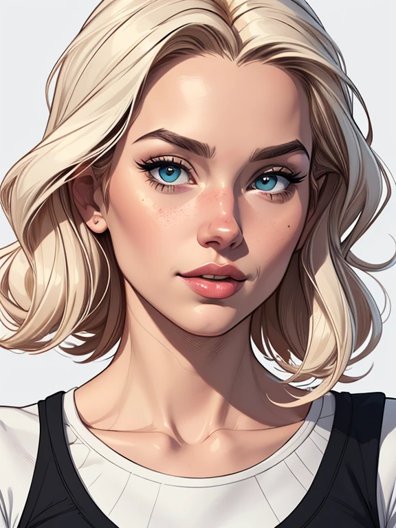 Personagem Atriz Jennifer Connellyomagem de desenho animado de uma mulher .cartoon style illustration, estilo de arte dos desenhos animados, estilo de arte dos desenhos animados, digital illustration style, design de personagens altamente detalhado, arte digital detalhada fofa, City fan art, Design de personagens de retrato, beautiful digital illustration, retrato de alta qualidade, Arte em quadrinhos, mulher jovem. expression of sexual desire white background