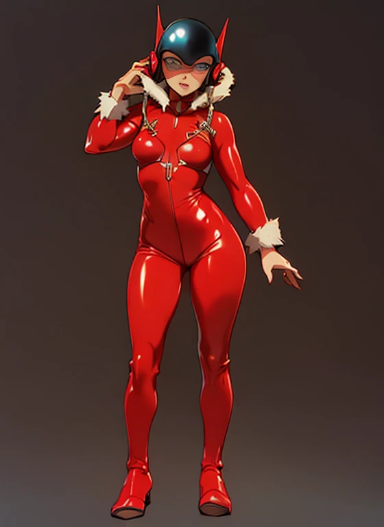 perfect proportions, anatomically correct, (head to toe: 2.0), (full body image: 2.0), 1girls, solo, (Casshern: 1.6), extremely stylized, deviant art, masterpiece, highly detailed, bright eyes, ((wide hips)), detailed eyes, expressive detailed eyes, wide eyed, detailed pupils, futuristic, ((1950s scifi helmet)), ((pointy helmet)), Rubber Gloss, blush, (rubber skinsuit:1.4), fur lined white boots, blush, small breasts, lots of freckles, super textured detailed skin, entire body image, full body shot, nvinkpunk, professional photograph of alexander_skarsgard, tassles, large beads, navy blue orange and white, ((crouching)), cyberpunk, inkpunk