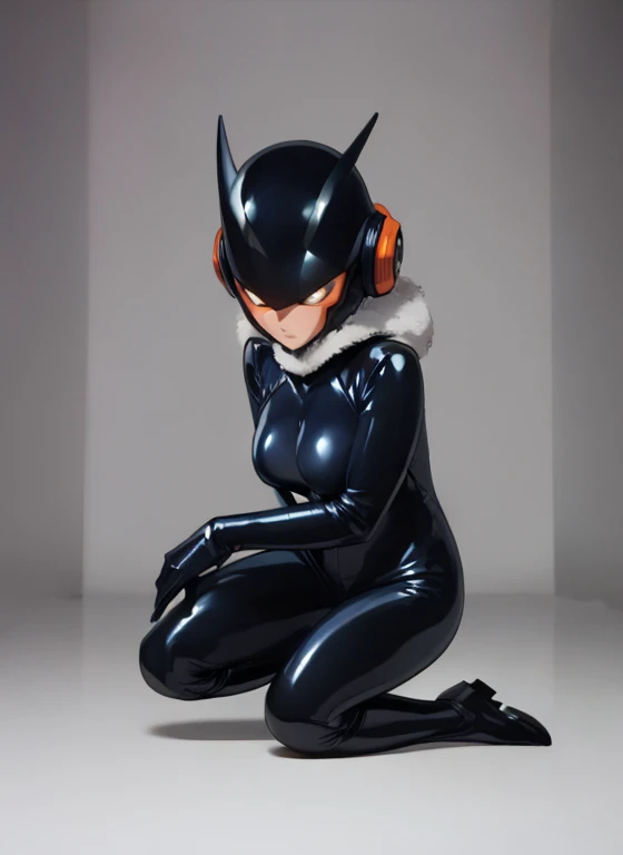 Close-up of a girl in a black leotard、Black shiny latex suit, Saiyan Girl, wonderful, Nano Girl, Female body type, Inspired by Hiromu Arakawa, Anime Manga Robot!! Anime Girls, Fubuki, Full Body Suit, by Hiromu Arakawa, , wonderful, silk, Beautiful and attractive anime teen, Anime Girls of the future, tears,Drooling,Pee,Sweat,Tongue out,incontinence,Peeing,Mouth open and tongue out,Estrus,Eyes wide open,Estrus,Blushing,Nipples are erect,Face is hot,Lust、Mouth wide open and tongue sticking out、Red face print on upper face and chin、incontinenceして股間が濡れています