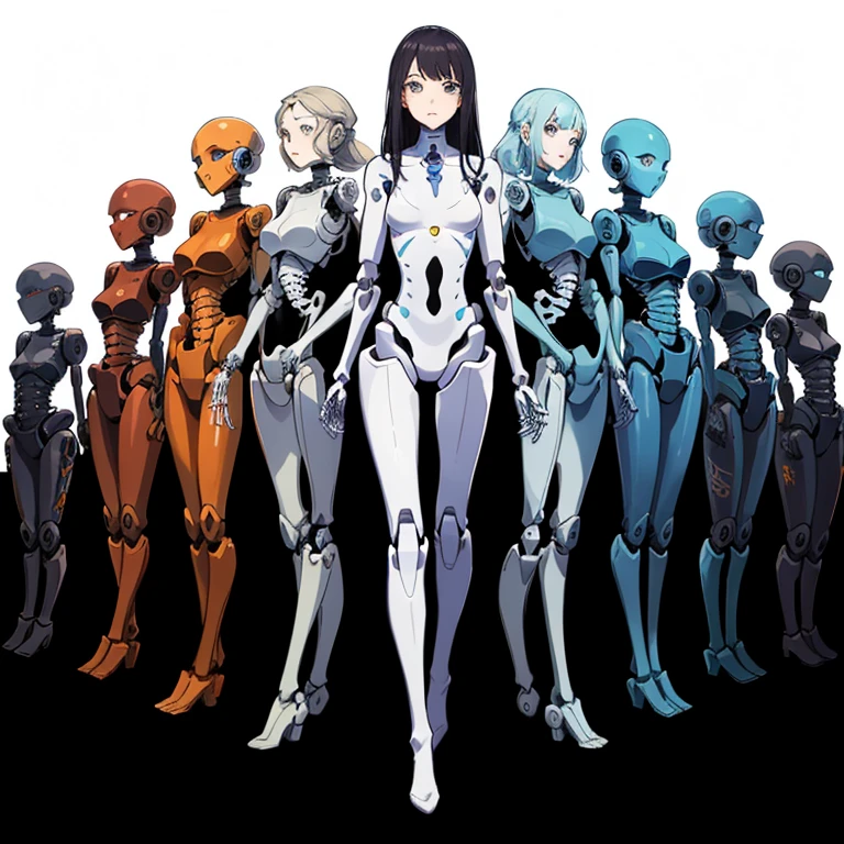 (master piece, high quality),
(multiple robot girls),
(All faces are human faces),
(Everyone except their faces are machines.),
14,
full body shot,
All robot women,
(Each person has a different color internal skeleton),
(Everyone is not wearing clothes),
(group selfie), wide angle, soft light,
