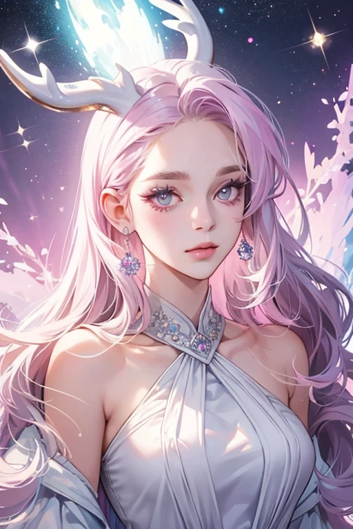 Diana is a white deer with a curled, lilac lock of hair. She wears pale pink makeup and black mascara with two eyelashes towards the end. Her hooves and the outside edge of her ears are a matching pink, along with a sky blue gradient. The insides of her ears are the same lilac as her hair. In New Leaf, she initially wears a natty tee, a Gracie Design. In New Horizons, she wears a mysterious dress. SPARKLE; GLITTER