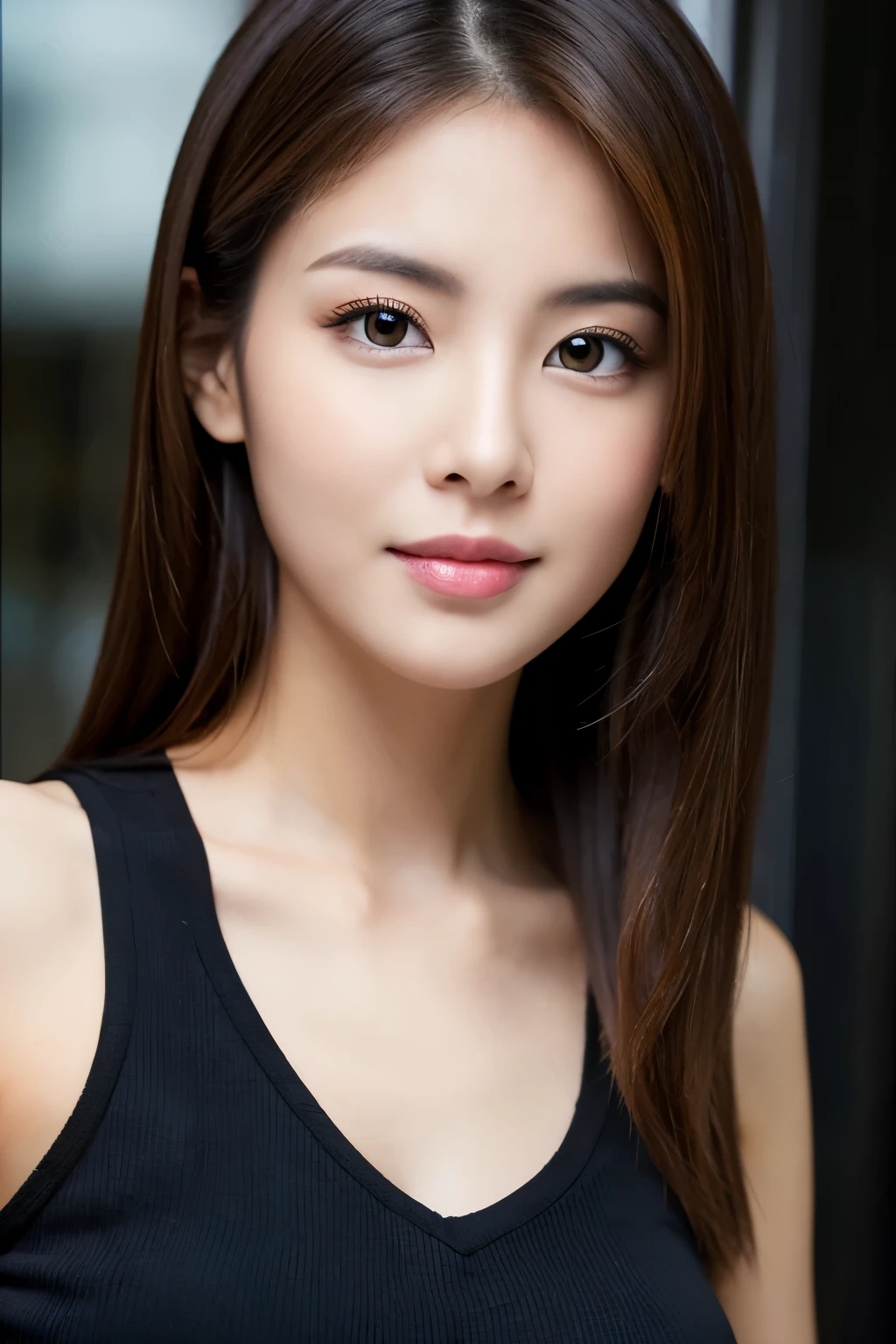 Close-up portrait of a woman wearing a black top posing for a photo, beautiful woman, attractive woman, beautiful face woman, beautiful young woman, young and beautiful woman, Beautiful woman, gorgeous woman, シャッターstock, gorgeous beautiful woman, beautiful woman face, beautiful woman pictures, stock, sexy face, very beautiful woman, cute woman, attractive beautiful face, attractive girl