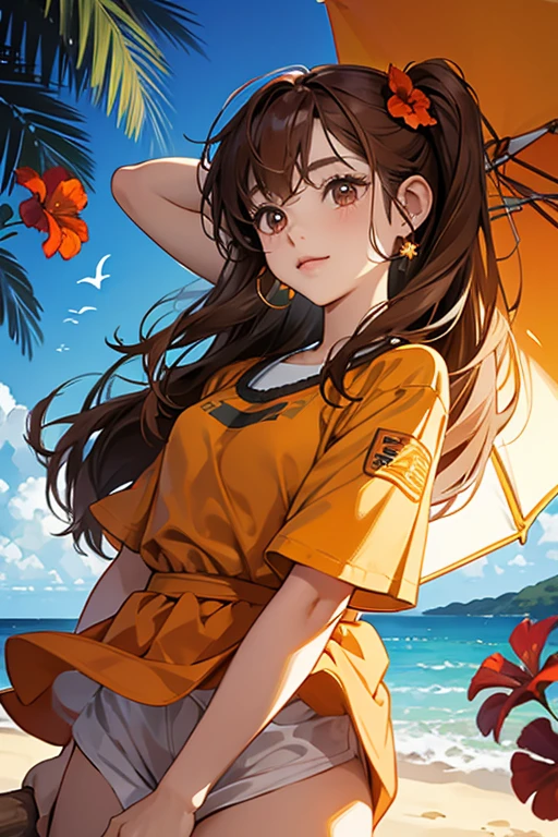 Faith is an orange koala with a tan face and paws. She has dark reddish-brown hair in bangs, rectangular black eyes, white inner ear fur, a reddish-brown rectangular nose, and orange cheeks. She wears a yellow Hibiscus hairpin tucked behind her right ear. Her initial shirt is the Red Hula Top, like all female islanders. SPARKLE; GLITTER