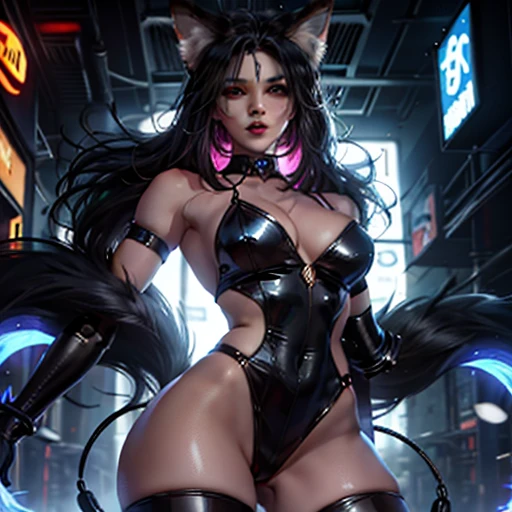 Around 50 wearing a black and orange ringer suit and a furry fox, beautiful fox woman, female fox, anthropomorphic fox, an anthropomorphic fox, artificial fox, fox girl, furry body, anthropomorphic cyberpunk fox, portrait of artificial fox, fox and bush, furry characters, fox tonic