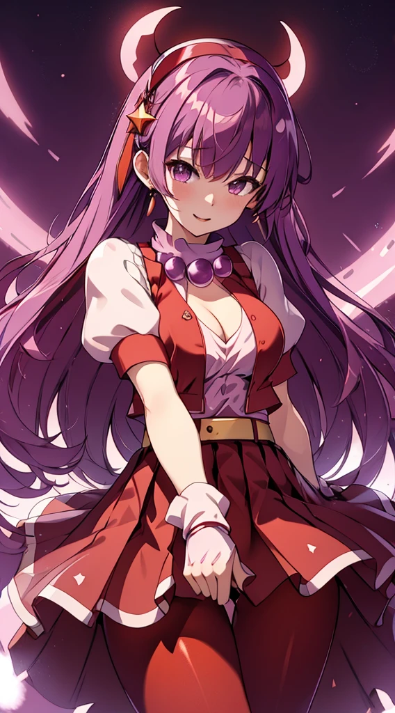 （master piece，highest quality，best quality person，official art，Aesthetics and aesthetics：1.2），（1 girl：1.3），（fractal art：1.3），
solo， athena 97，Features Red pantyhose，（cleavage：1.3）（off shoulder outfit：1.3）
purple eyes，purple hair，white long hair，red hair band，white high neck sweater，white puffy sleeves，red pleated skirt，yellow belt，purple spherical necklace，red fingerless gloves，red open vest，
star hair ornament，耳Nipple Ring，Middle blade，short sleeve，Lie，legs crossed，urban background，beautiful nipples，((beautiful pussy))，((pink pussy)),(((pubic hair)))，lewd，Bitch