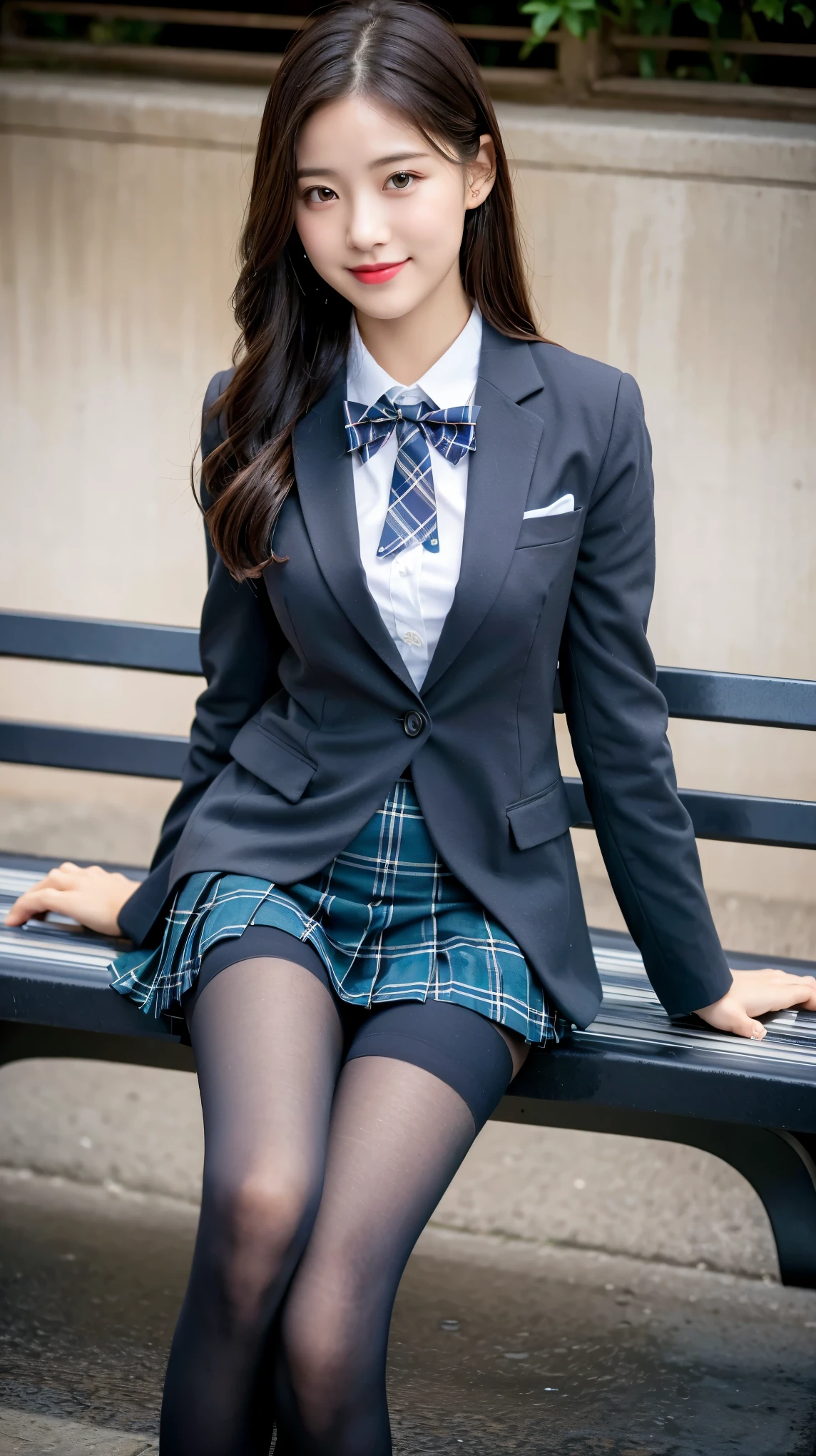 8k、ulzzang-6500-v1.1, (Raw foto:1.2), (Photorealsitic:1.4), a beautiful detailed girl, extremely detailed eye and face, beatiful detailed eyes, Ridiculous, unbelievable Ridiculous, huge filesize, ultra-detailliert, hight resolution, ighly detailed, top-quality, masterpiece, Kemomimi, ((Japanese girls' high school uniform)), illustratio, ighly detailed, CG, unification, 8k wallpaper, magnifica, finely detail, masterpiece, top-quality, Highly detailed CG uniform 8k wallpaper, Light on the face、电影灯光、16yo girl、((witheout panties))、((dynamicposes)))、(camel's toe)、(half)、(panthyhose)、(Sitting on legs bending the knees))、huge tit、校服