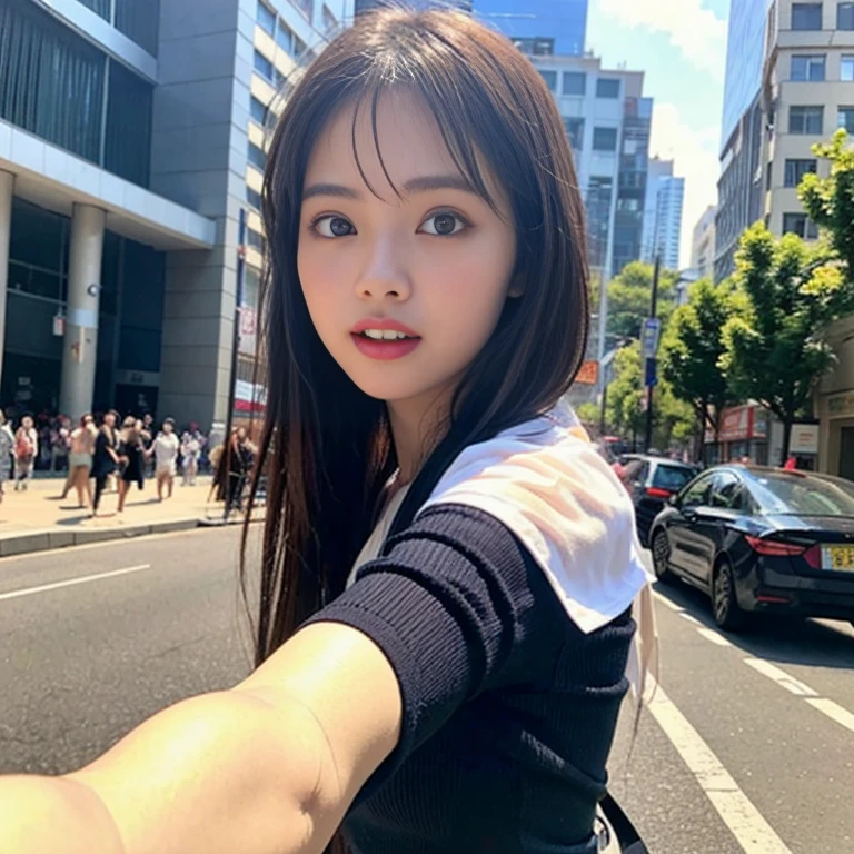 (highest quality、4k、8k、High resolution、master piece: 1.2)、Super detailed、(real、photorealistic、photorealistic: 1.37)、Destruction of a Great City、A telekinetic woman stands in front of a jellyfish robot controlled by an invader 、Women are young and beautiful、18-year-old、unparalleled beauty、Insert mental barriers to resist robot attacks、vibrant cityscape、Bright colors、Shining skyscrapers、busy street、Futuristic architecture and technology、Advanced holographic display、Neon light splashes 、dramatic lighting、intense shadow、Awe-inspiring power that exudes from women、Determination in His Eyes、An elegant flowing gown、Dynamic action in the wind、Reach out and rush towards the robot.、A powerful energy emanates from the hands、Blue glowing aura、sparks of electricity、electricity crackling in the air、A vortex of energy surrounding a woman、A fascinating and surreal atmosphere、A sense of danger and impending destruction、Background chaos and destruction、Crumbling buildings、flying debris、Smoke and flames、 The contrast between beauty and destruction、The war between technology and the extraordinary power of young women。